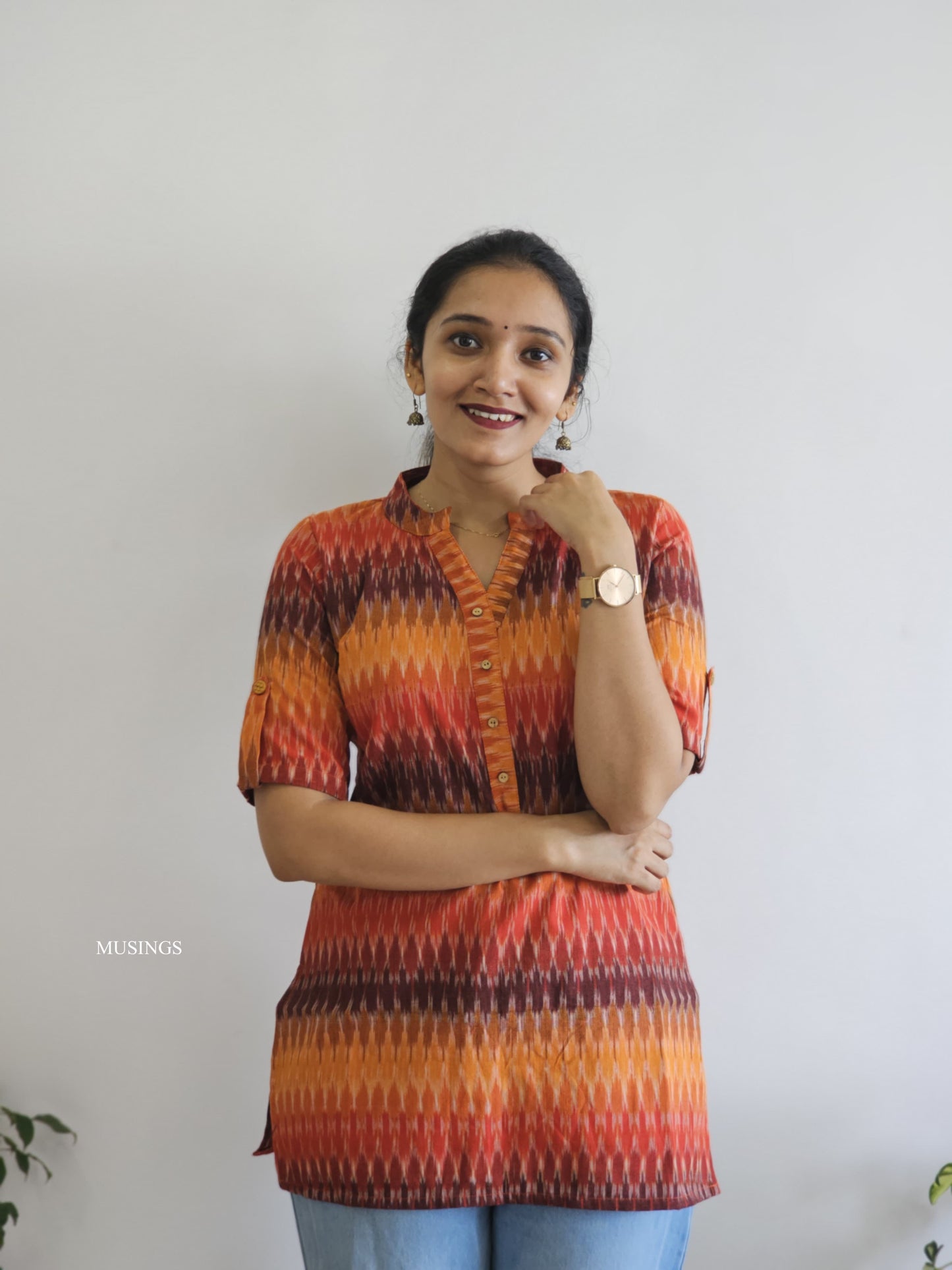 Aashvi - Ikkat Classy Short Kurta