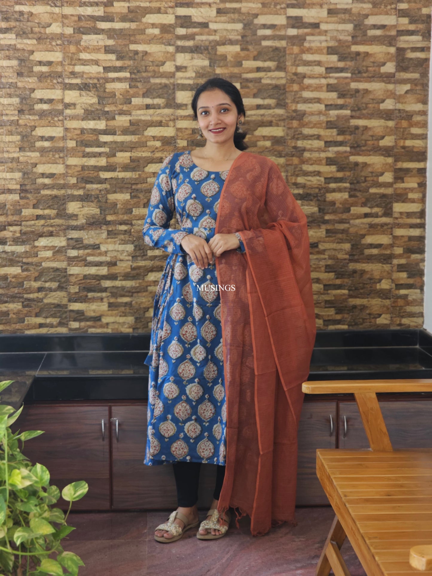 Maahi - Jahota Handblock Printed Kurta & Kota Dupatta Set