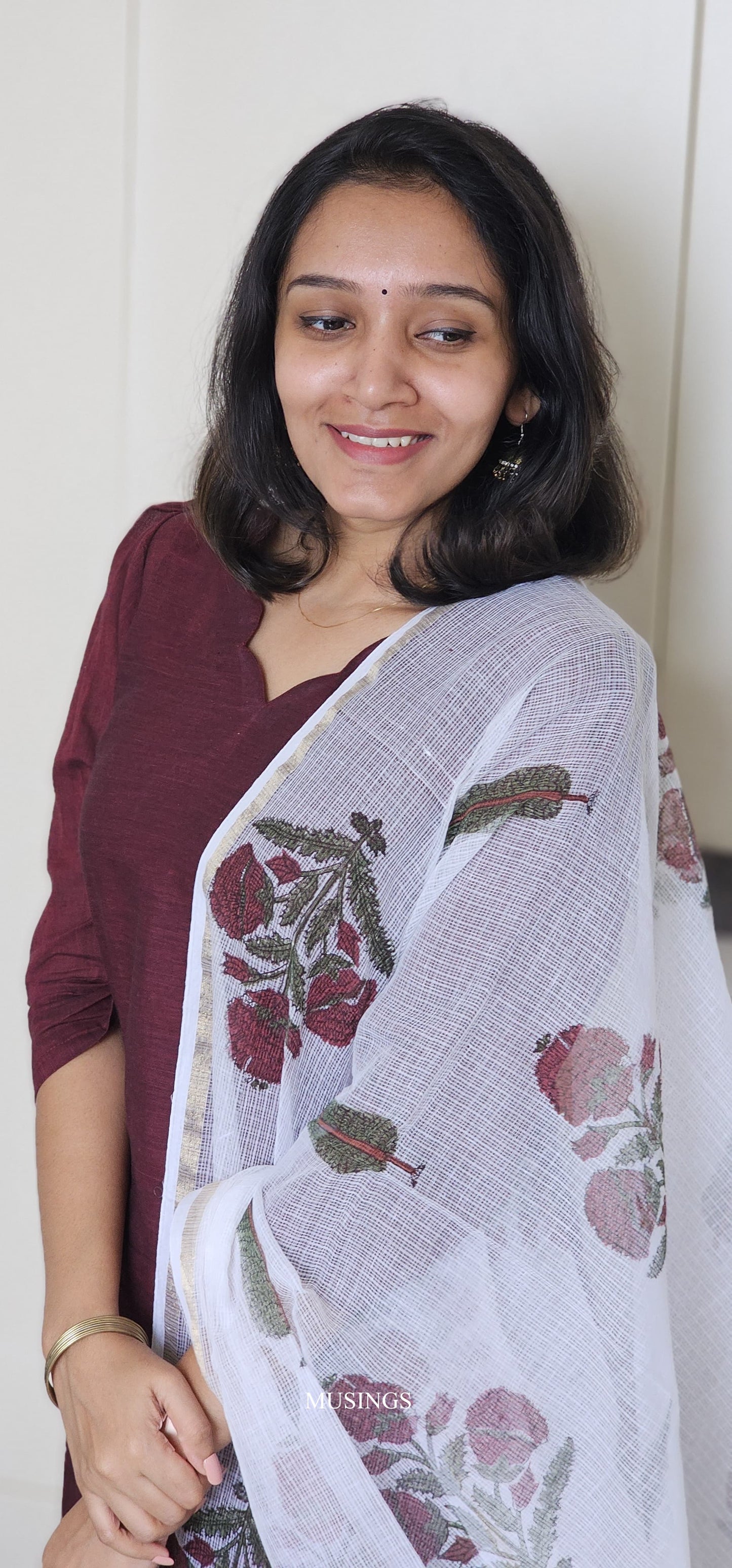 Heera - Mangalgiri Kurta with Sanganeri Kota Handblock Printed Dupatta
