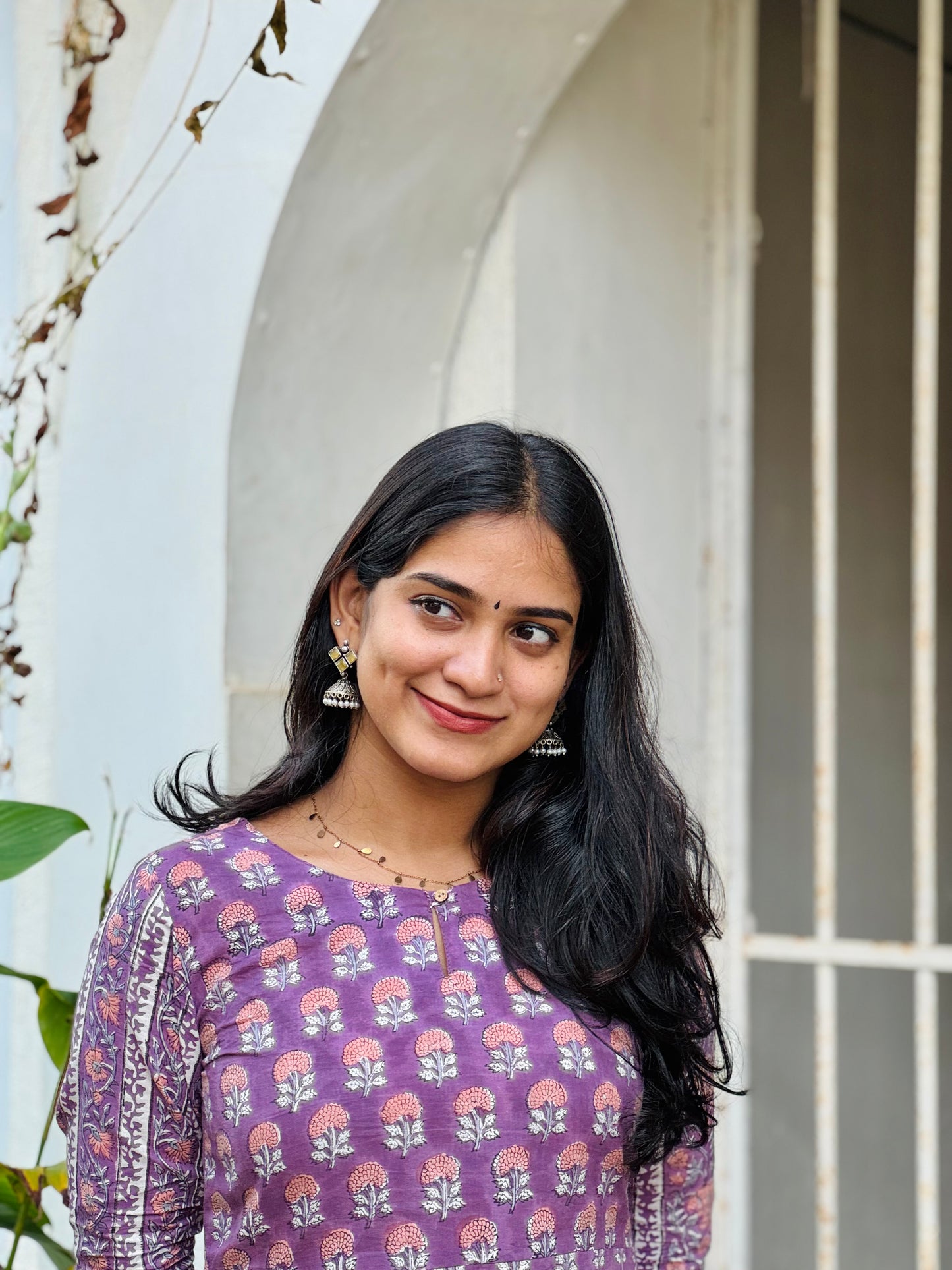 Vianna - Handblock Printed Sanganeri A Line Kurta