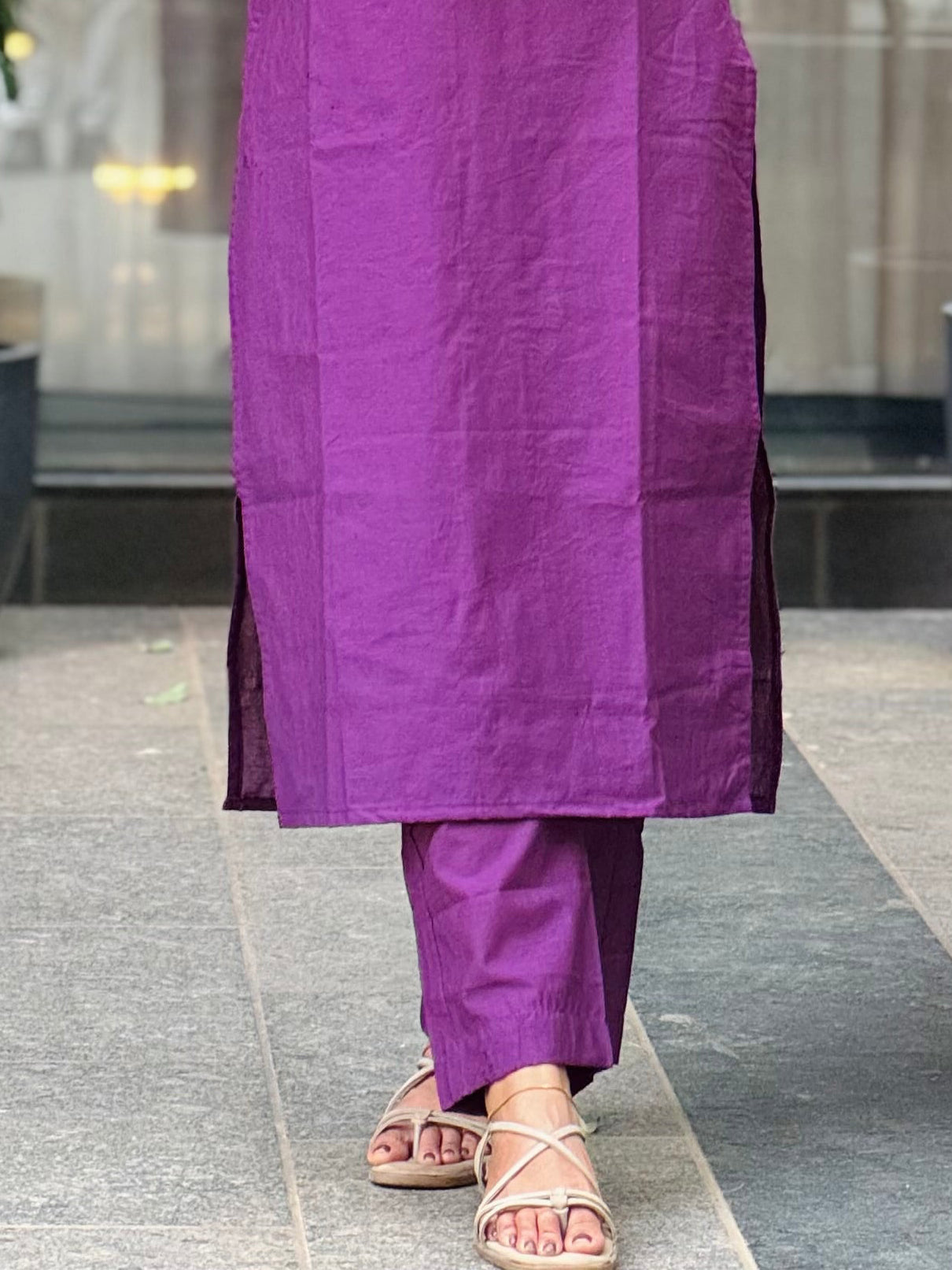 Vamika - Purple Chanderi Silk Pants