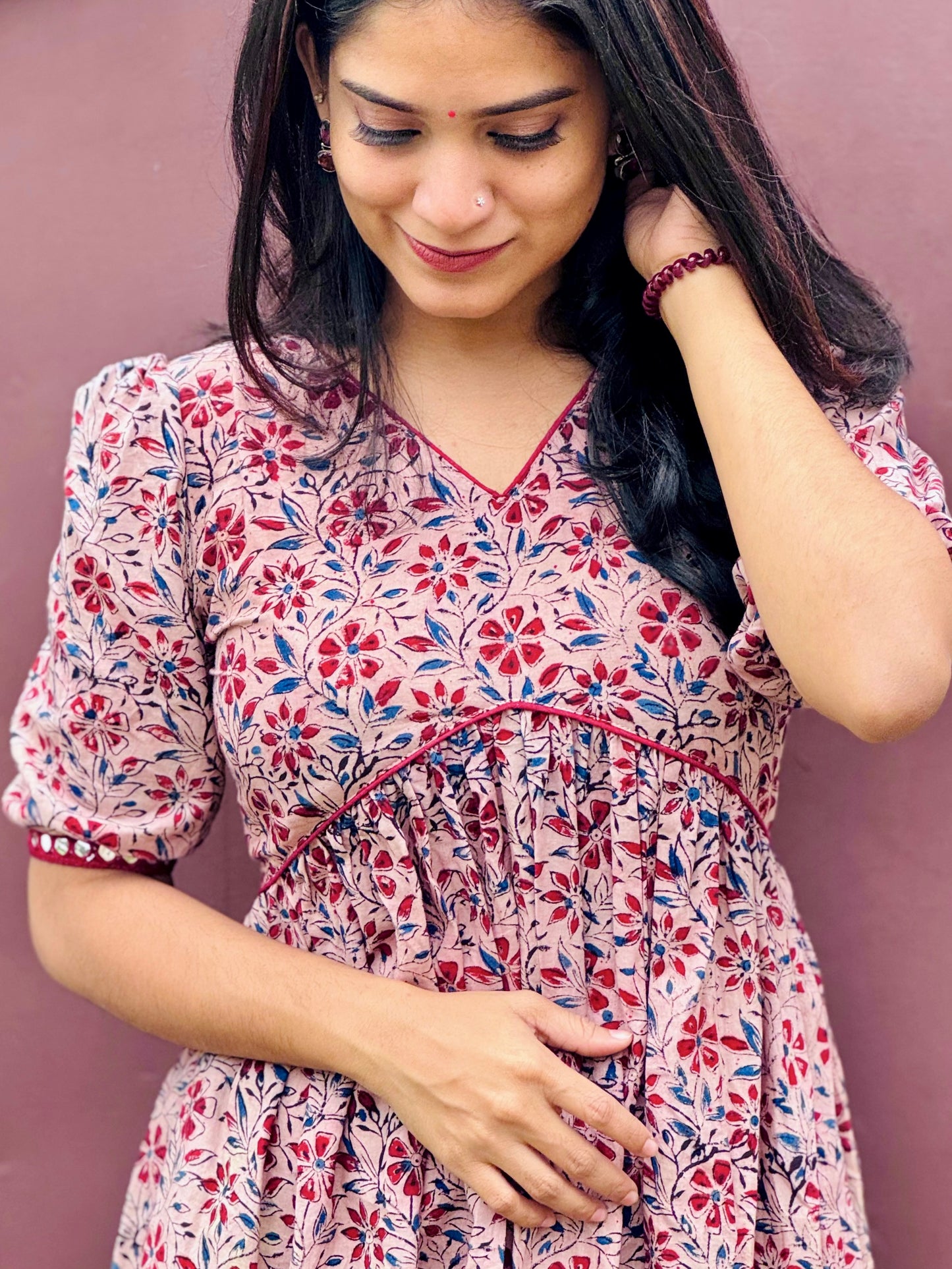 Sangamitra - Kalamkari Handblock Printed Kurta