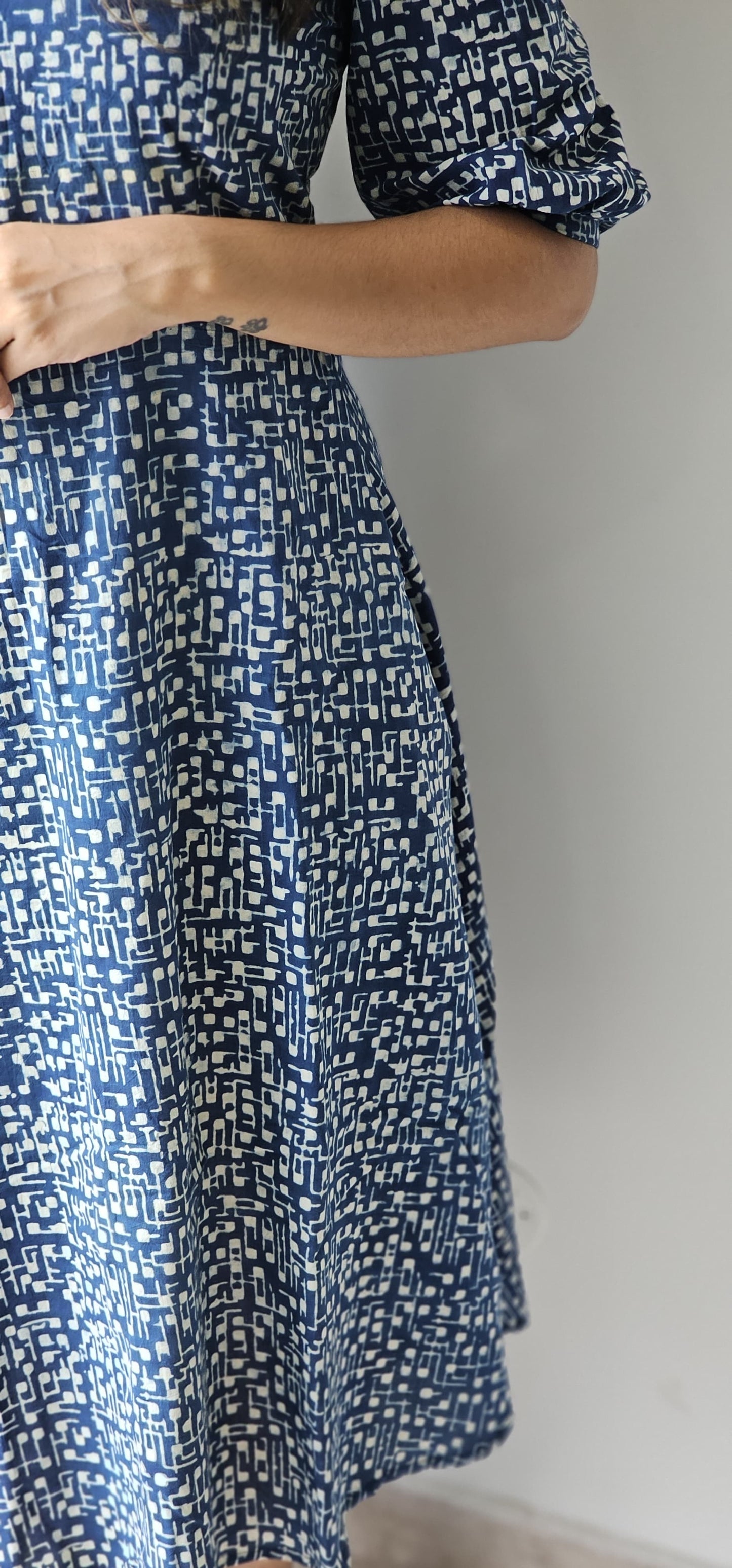 Thooriga - Indigo Ajrakh Dress