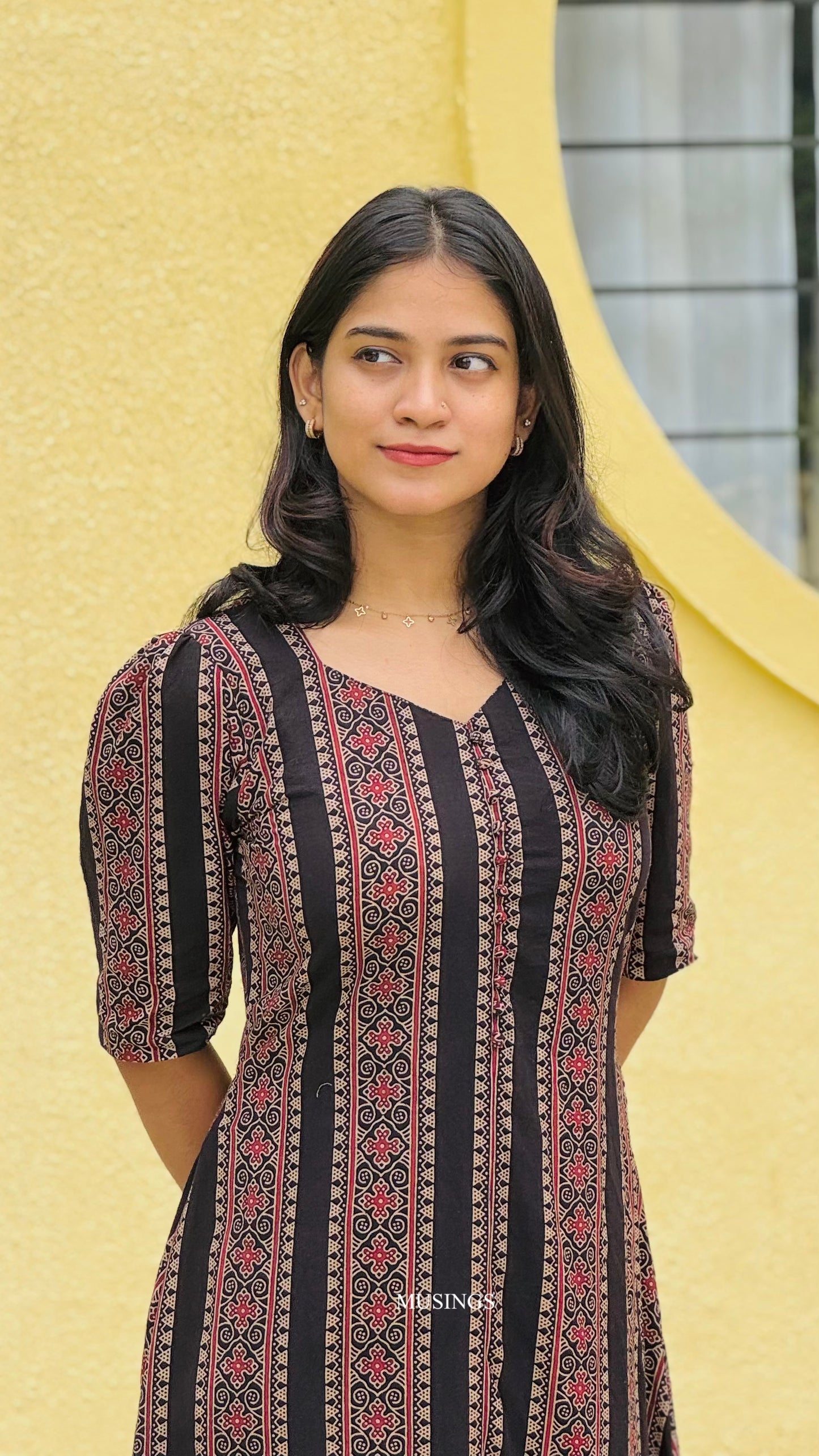 Tribal Charm - A line Gamthi Printed Dress