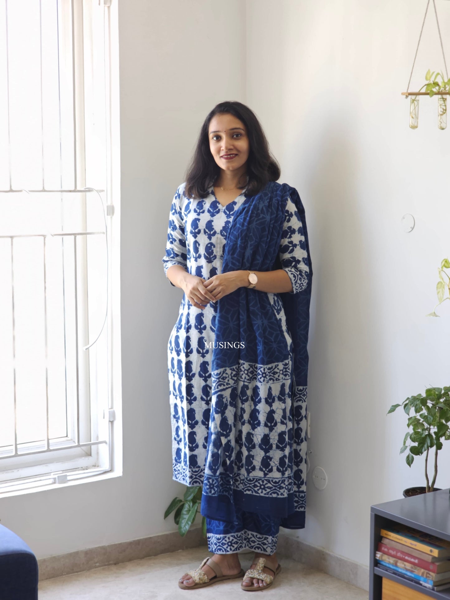 Indigo Krea - Dabu Handblock Printed Kurta Set