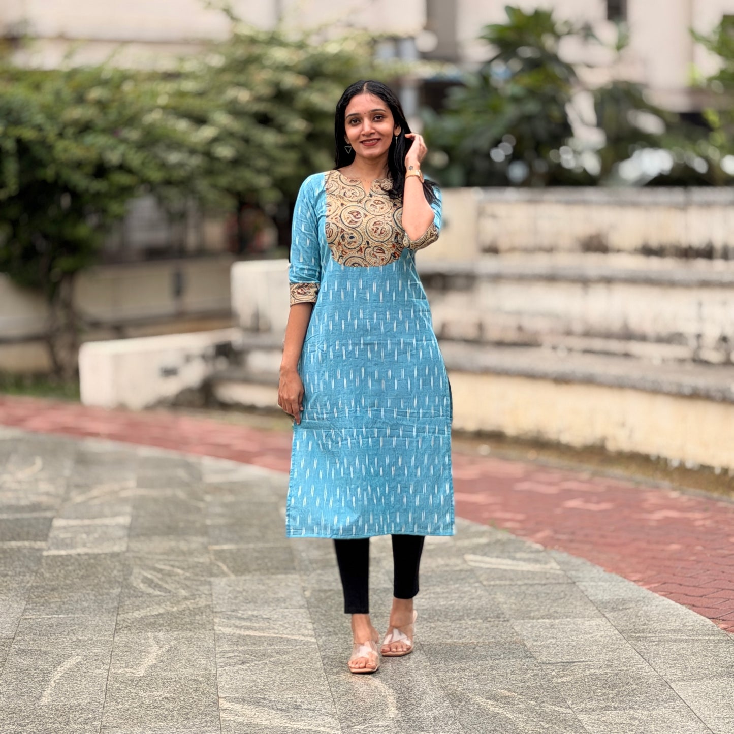 Manvi - Ikkat x Kalamkari Fusion Kurta