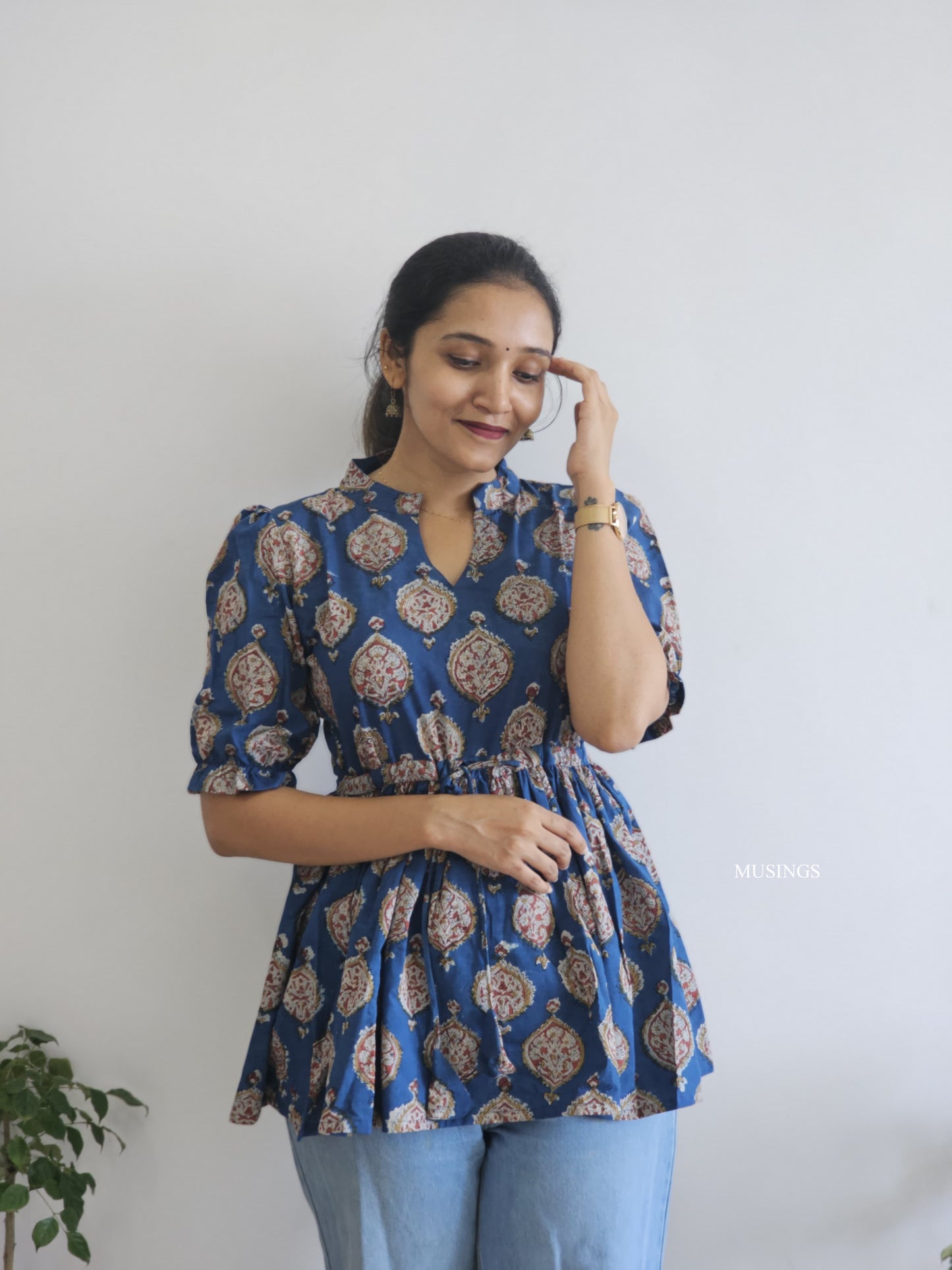 Ashika - Handblock Printed Short Kurta
