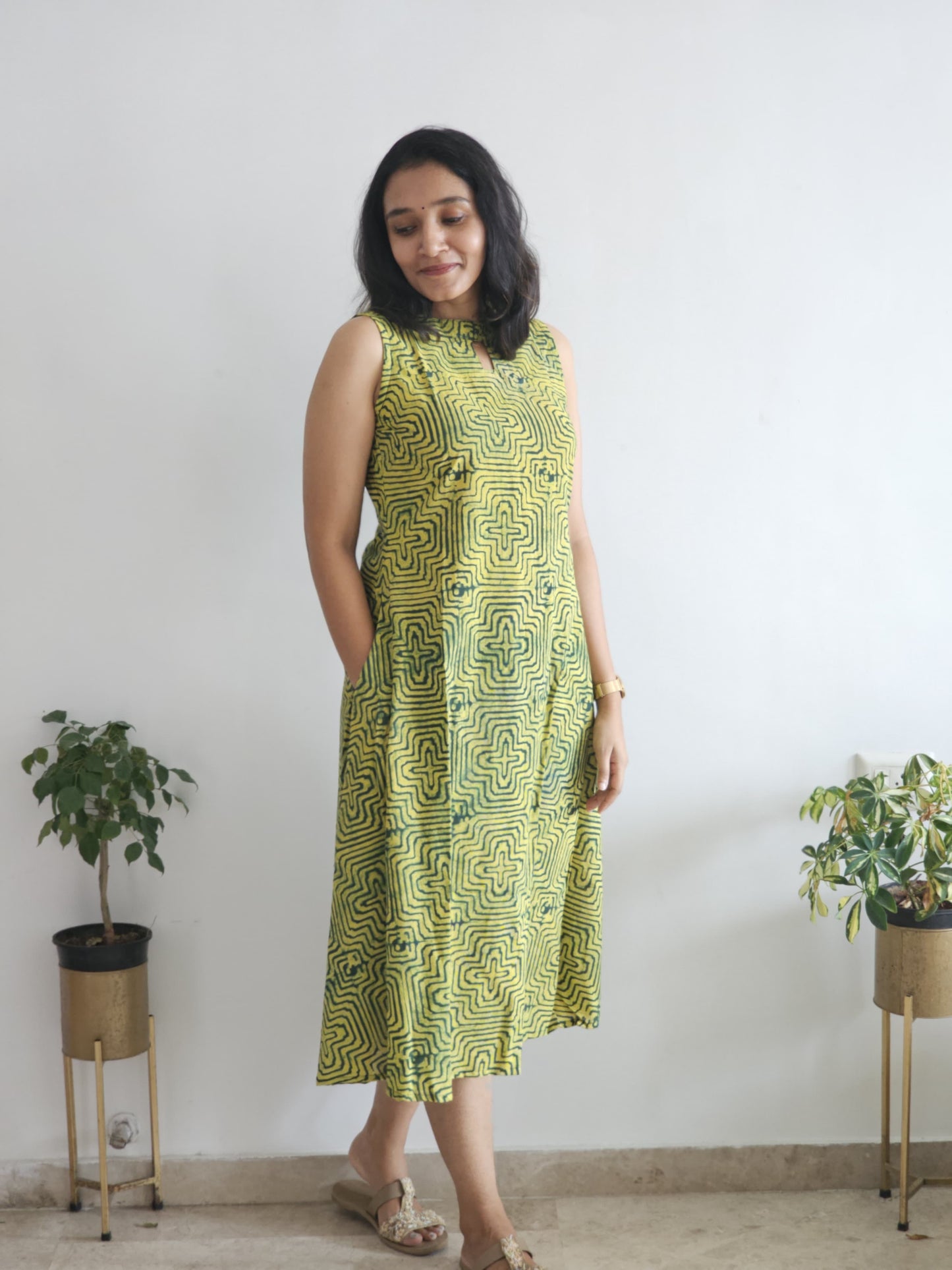 Inaya - Ajrakh Handblock Printed Dress