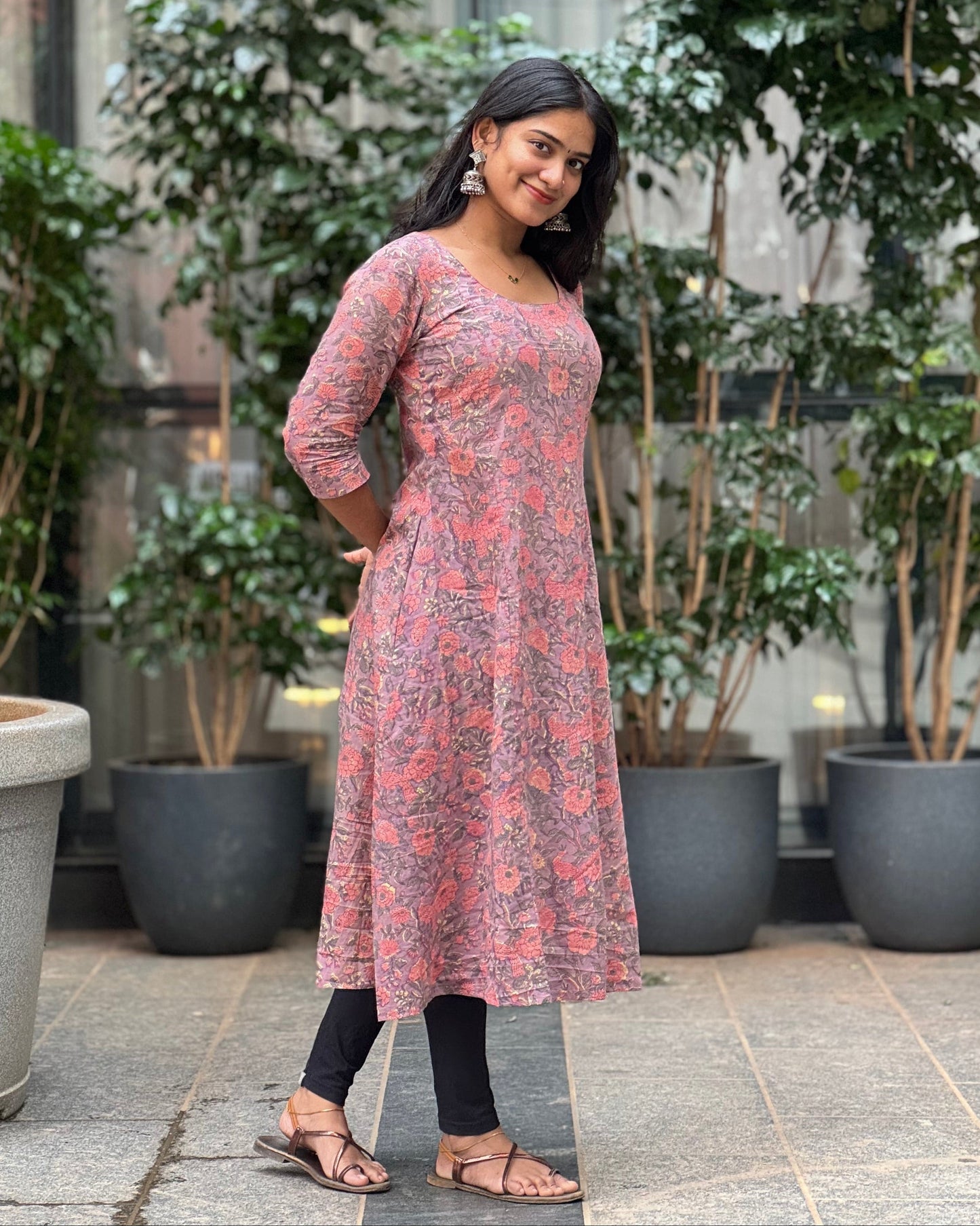 Alka - Sanganeri Handblock Printed A line Kurta