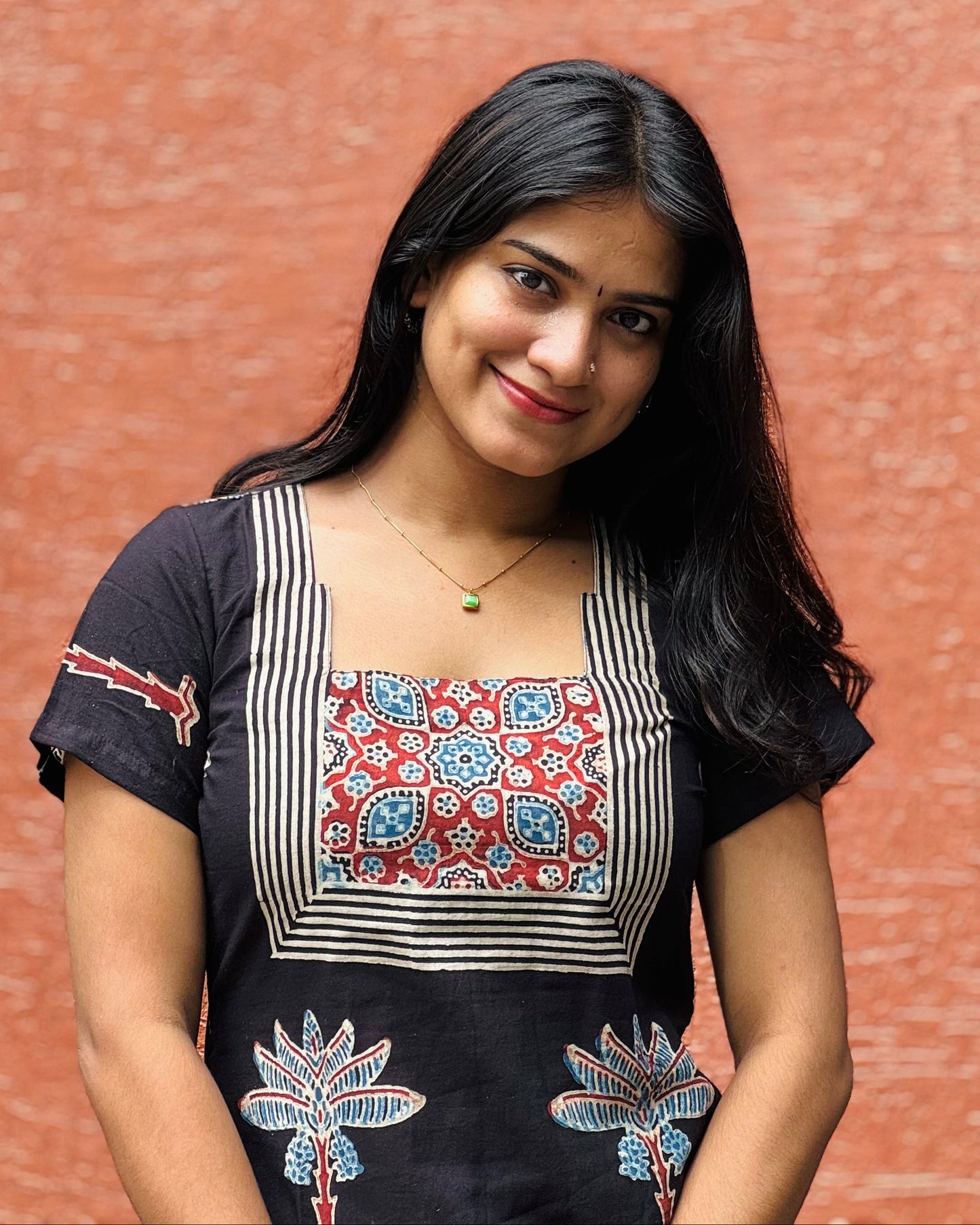 Ekta - Ajrakh Natural Dyed Handblock Printed Kurta