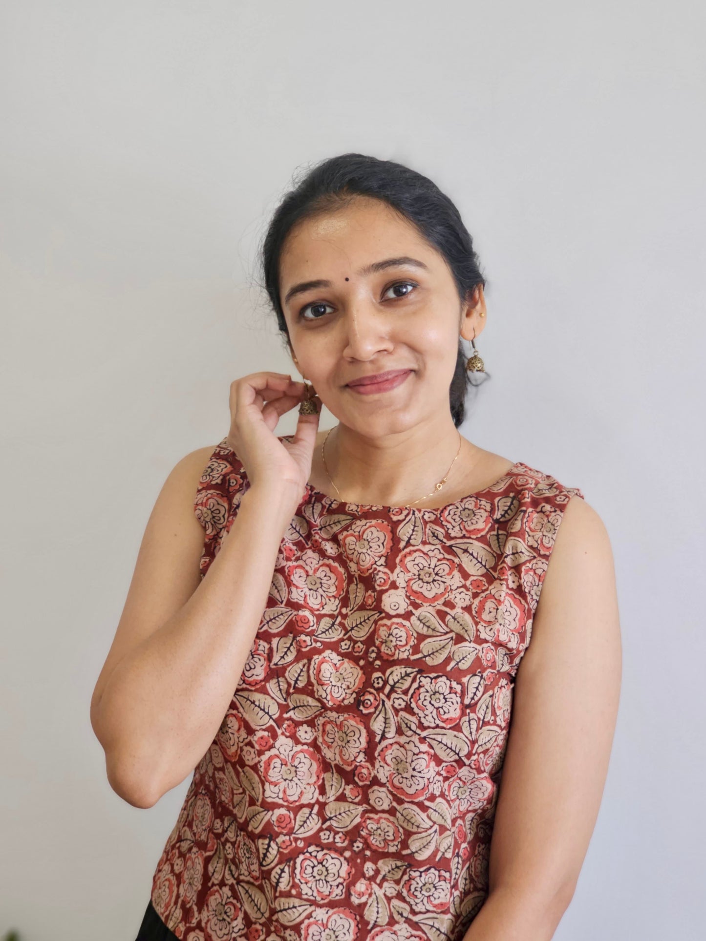 Chinmay - Kalamkari Handblock Printed Crop Top