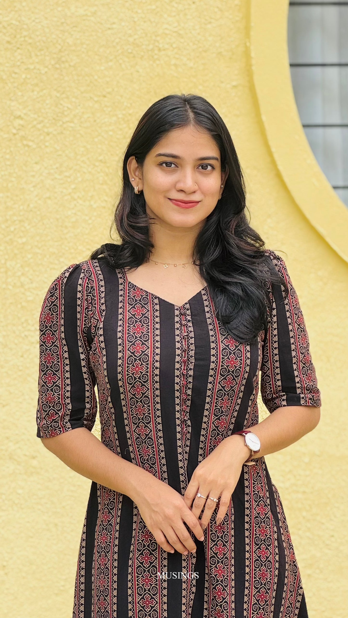 Tribal Charm - A line Gamthi Printed Dress