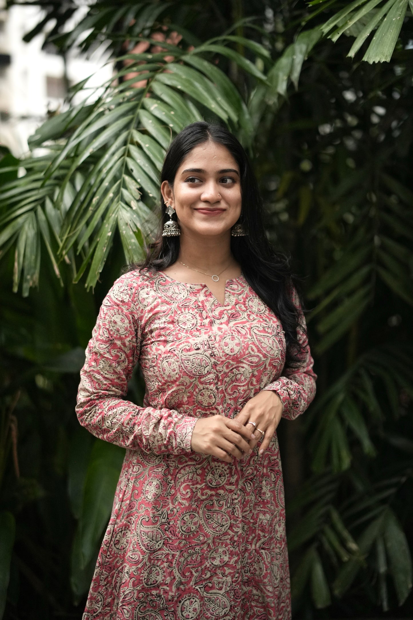 Purva - Kalamkari Natural Dyed Handblock Printed A-Line Kurta