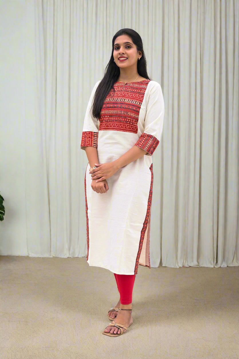 Dipanjali - Handloom x Ajrakh Block Printed Fusion Kurta