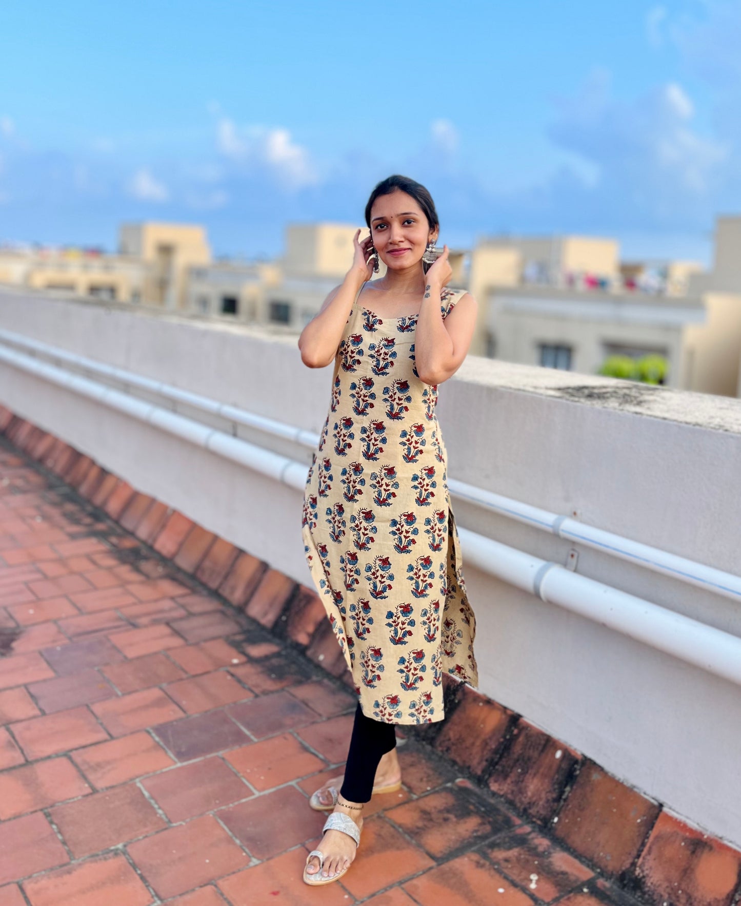 Akriti - Handblock Printed Ajrakh Kurta