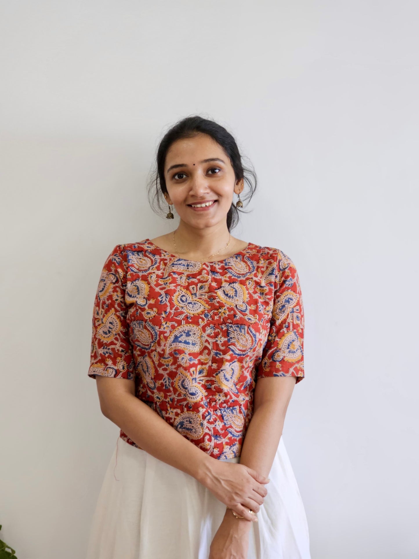 Suhasini - Kalamkari Handblock Printed Crop Top
