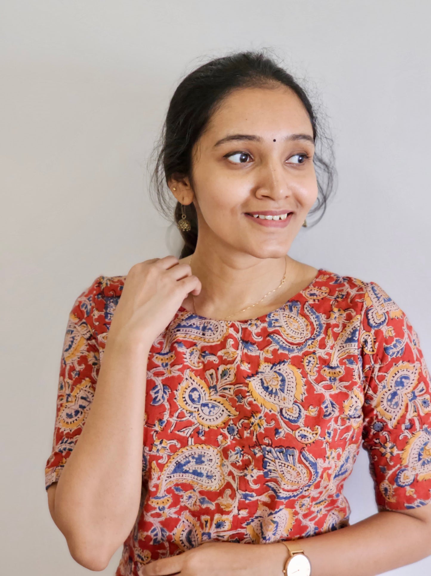 Suhasini - Kalamkari Handblock Printed Crop Top