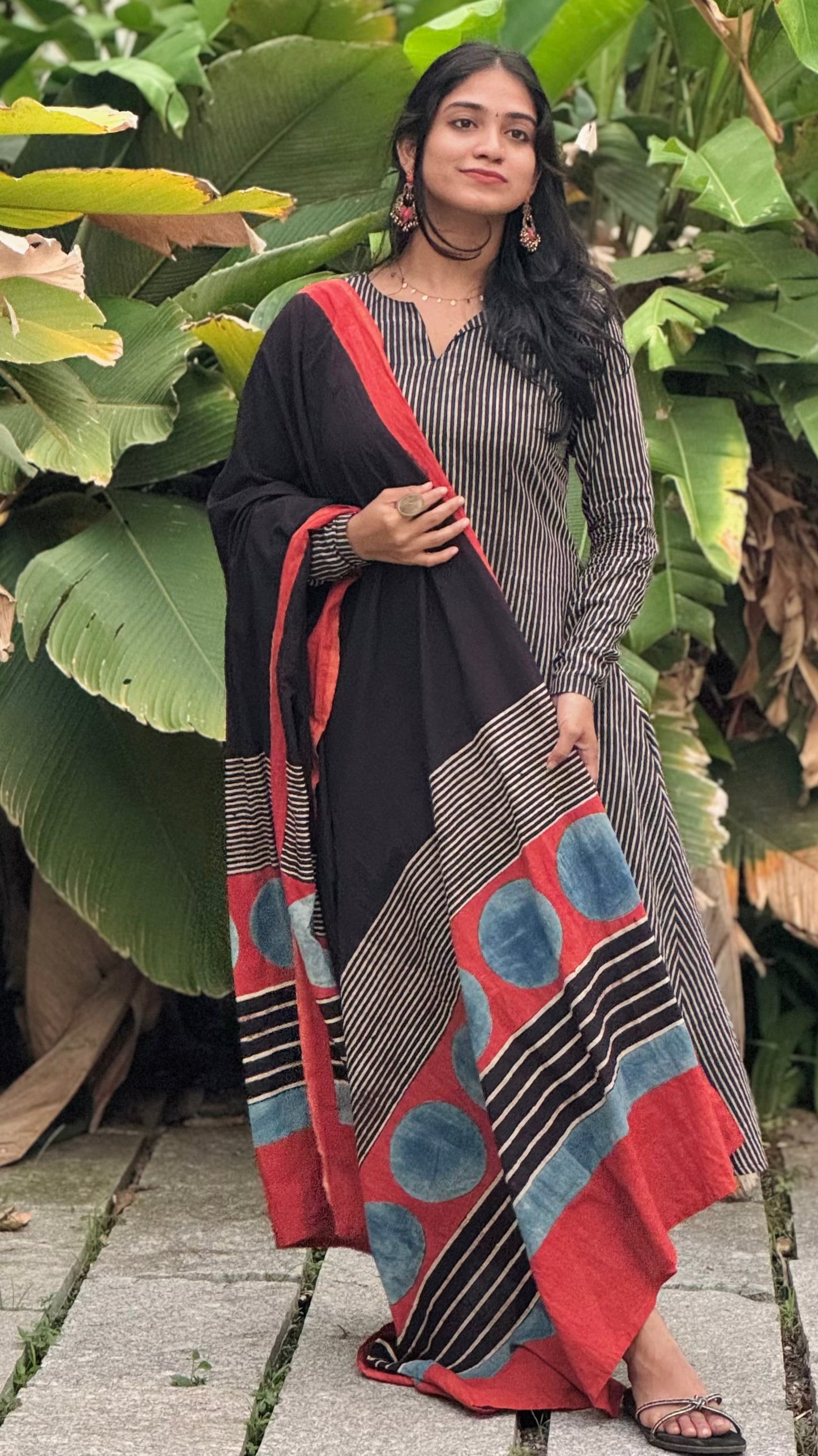 Aarohi - Ajrakh Handblock Printed Dupatta