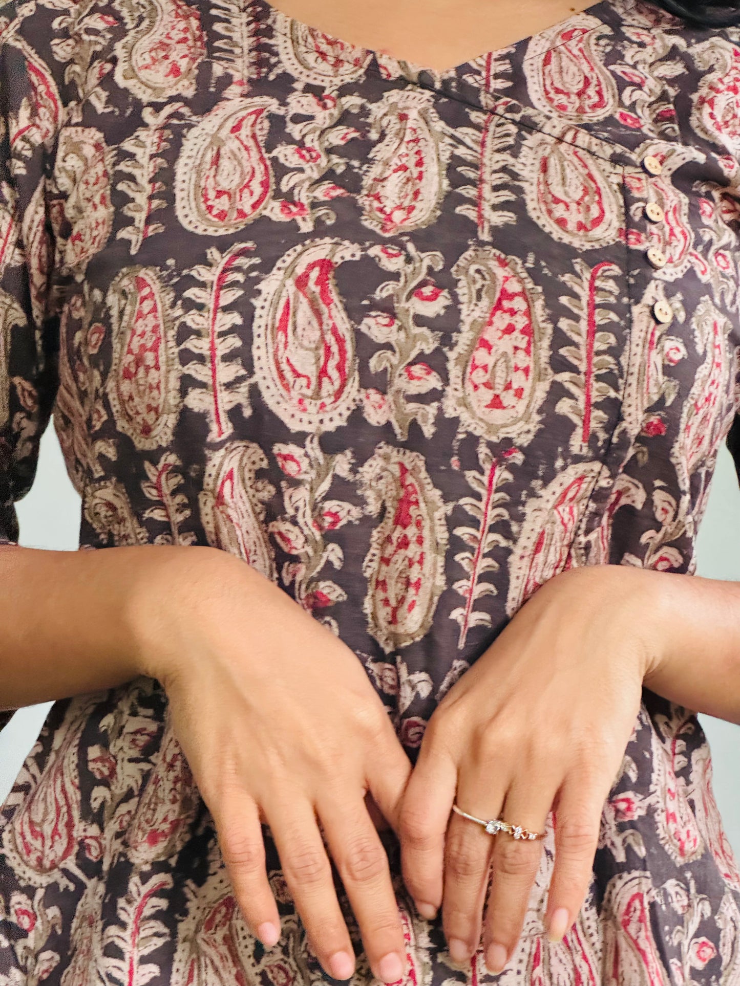 Mythreyi - Kalamkari Handblock Printed Short Kurta