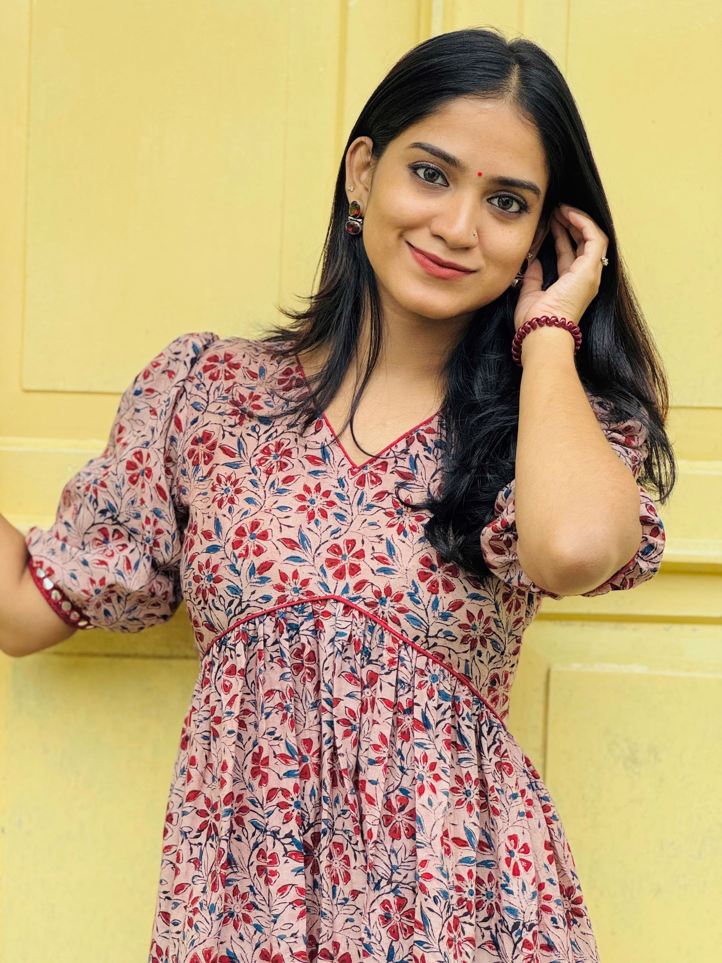Sangamitra - Kalamkari Handblock Printed Kurta