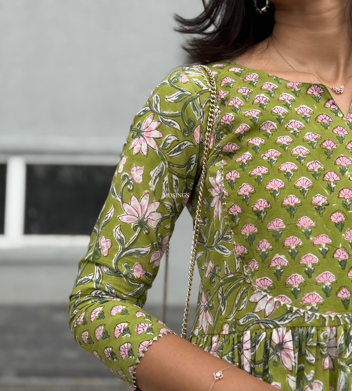 Chaaru - Sanganeri Handblock Printed Kurta with Kota Block Printed Dupatta
