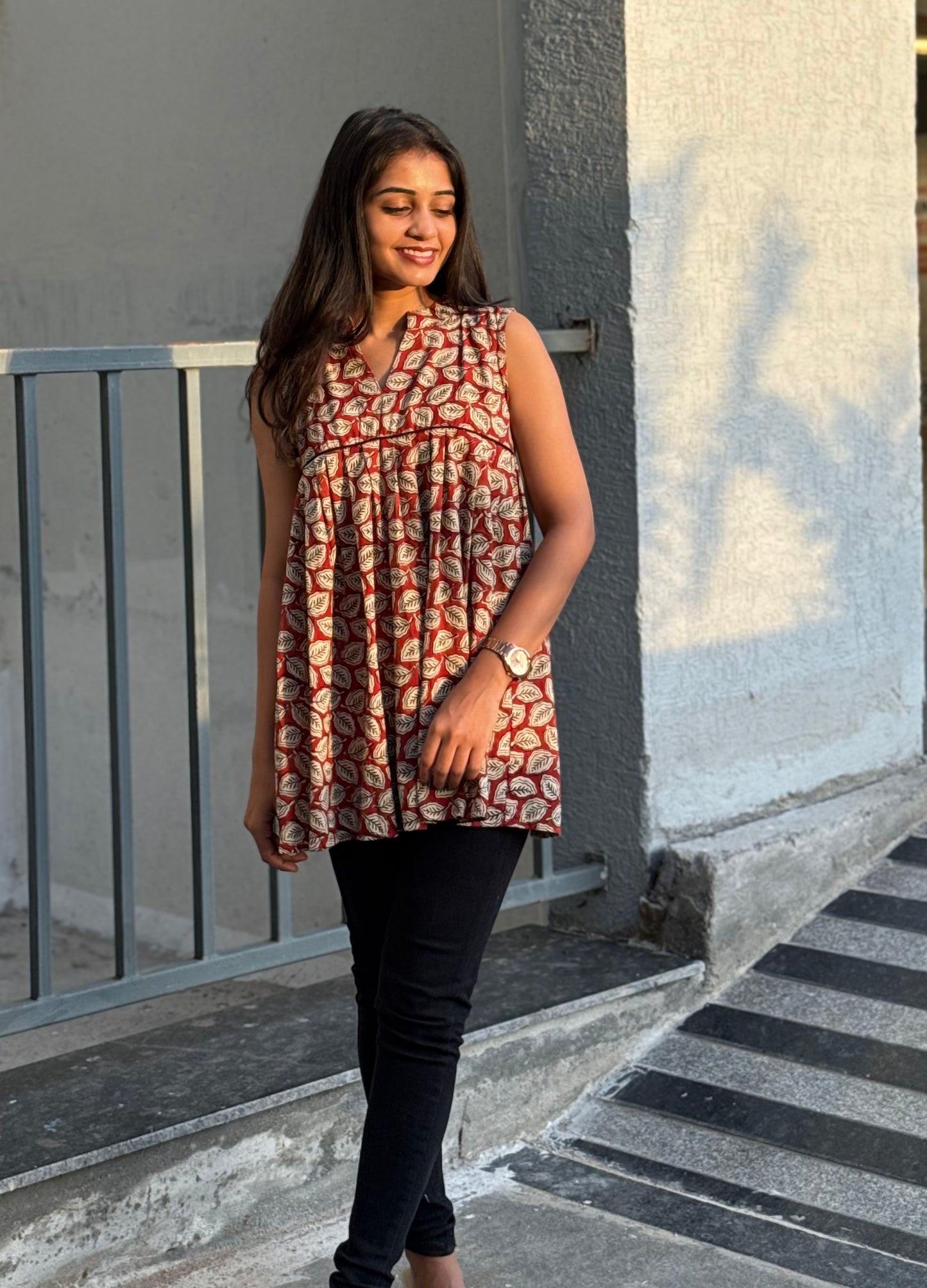 Anya - Bagru Handblock Printed Short Kurta