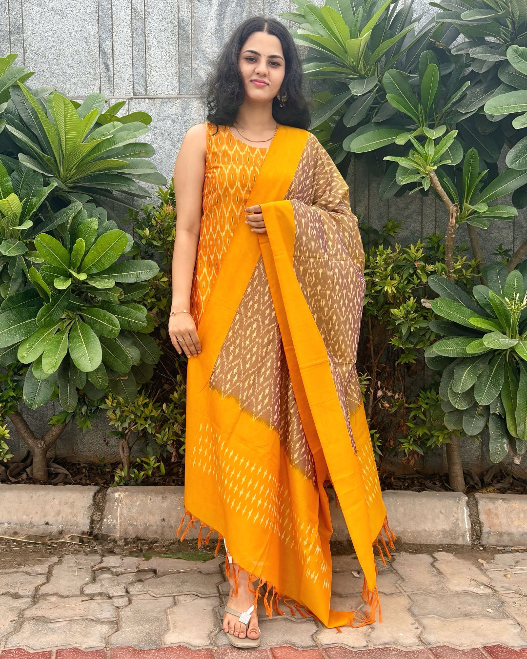 Madhi - Ikkat Kurta and Dupatta Set