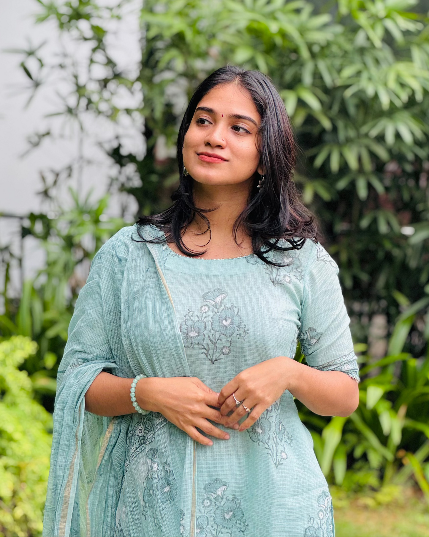 Lilah - Premium Handblock Printed Kota Suit Set