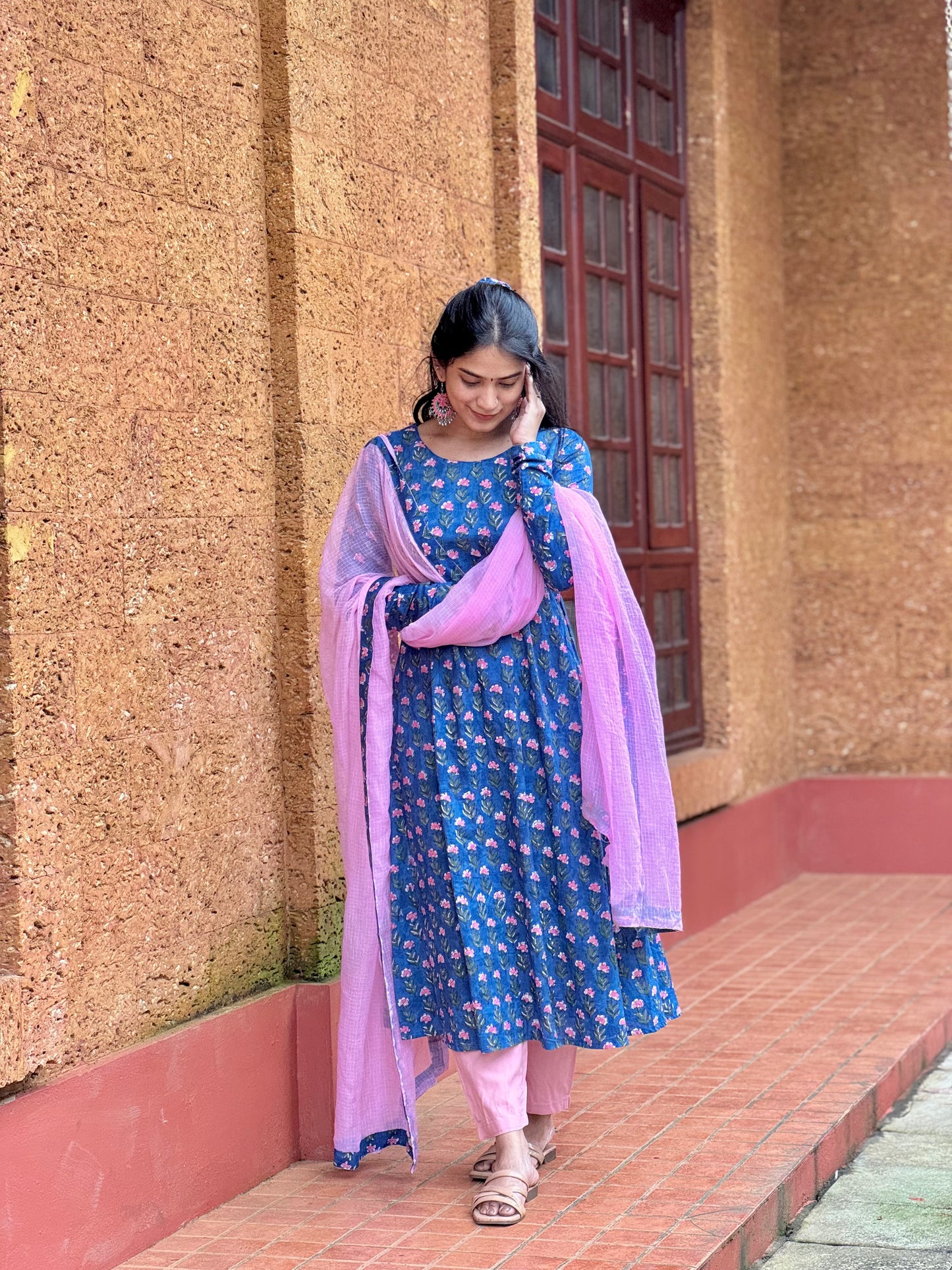 Iyla - Sanganeri Handblock Printed Kurta and Dupatta Set