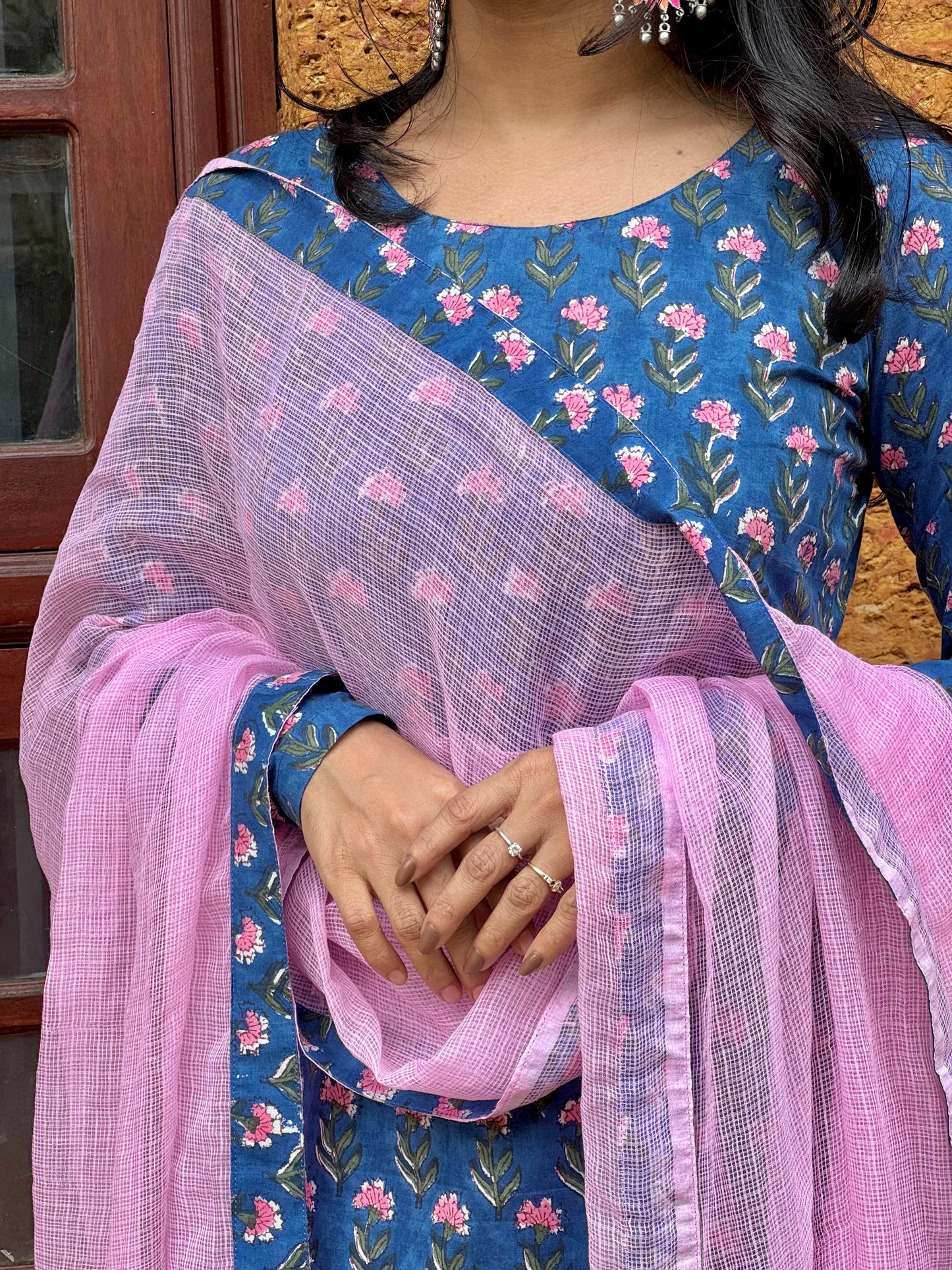 Iyla - Sanganeri Handblock Printed Kurta and Dupatta Set