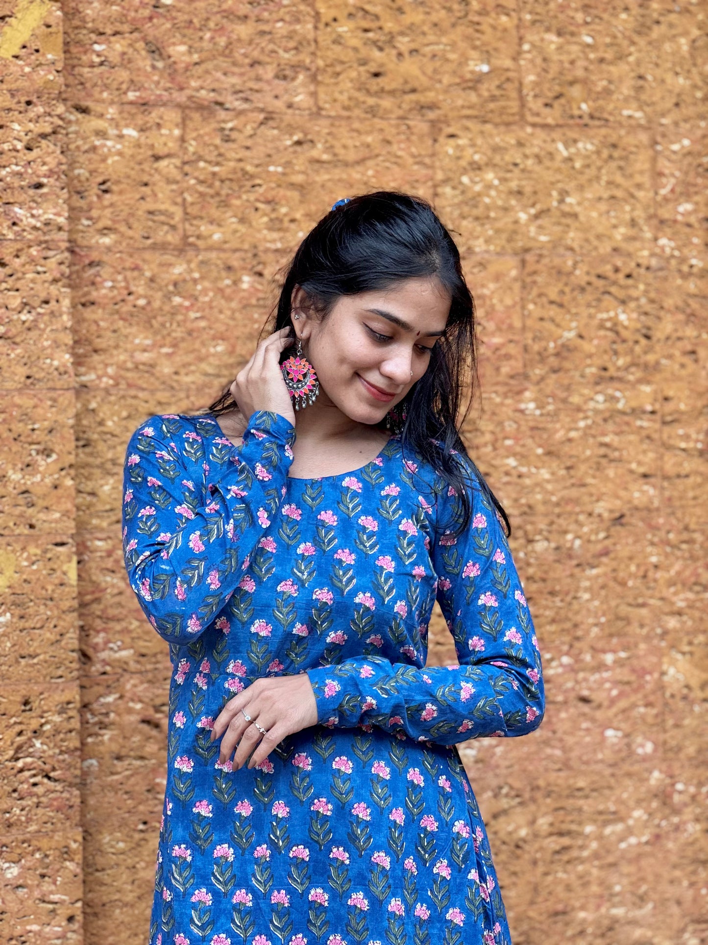 Iyla - Sanganeri Handblock Printed Kurta and Dupatta Set