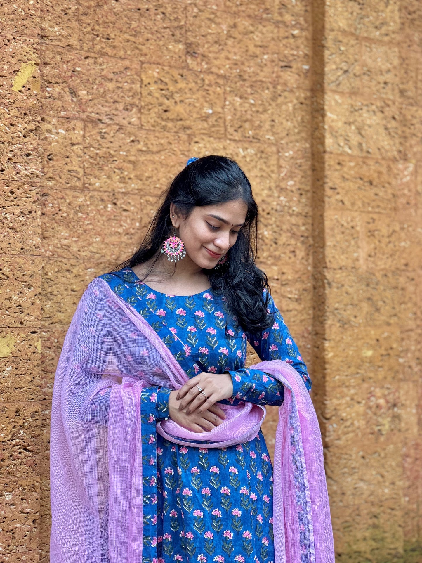 Iyla - Sanganeri Handblock Printed Kurta and Dupatta Set