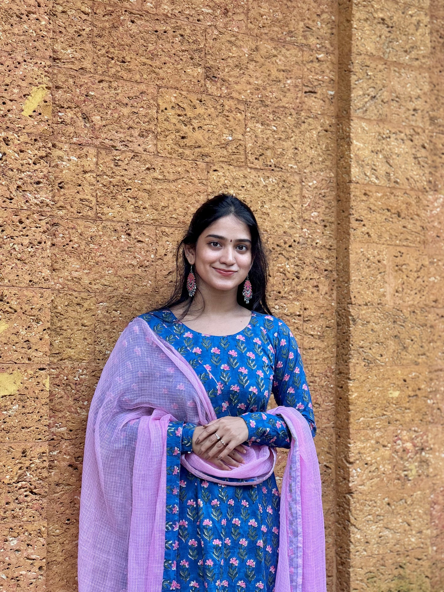 Iyla - Sanganeri Handblock Printed Kurta and Dupatta Set