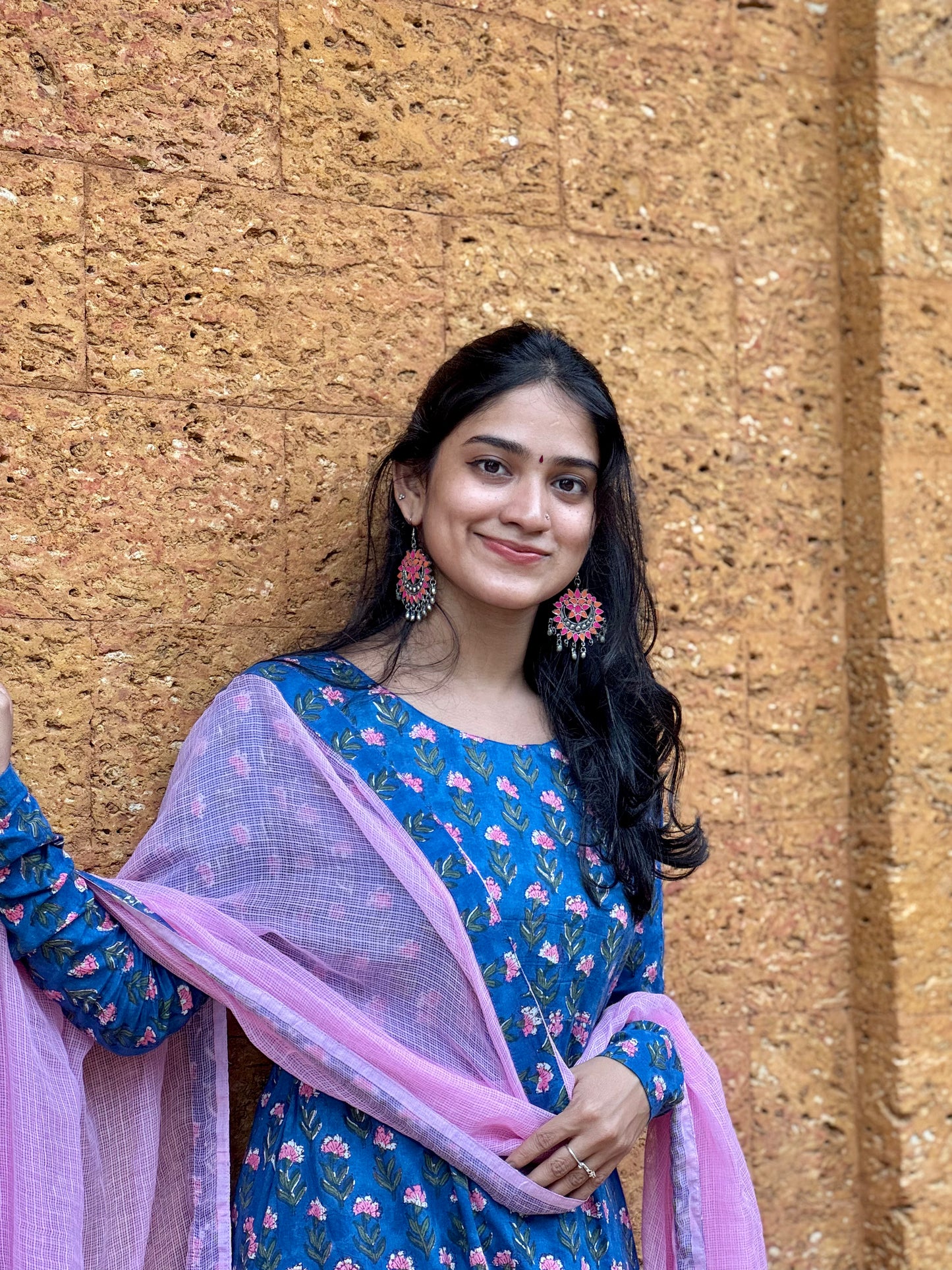 Iyla - Sanganeri Handblock Printed Kurta and Dupatta Set