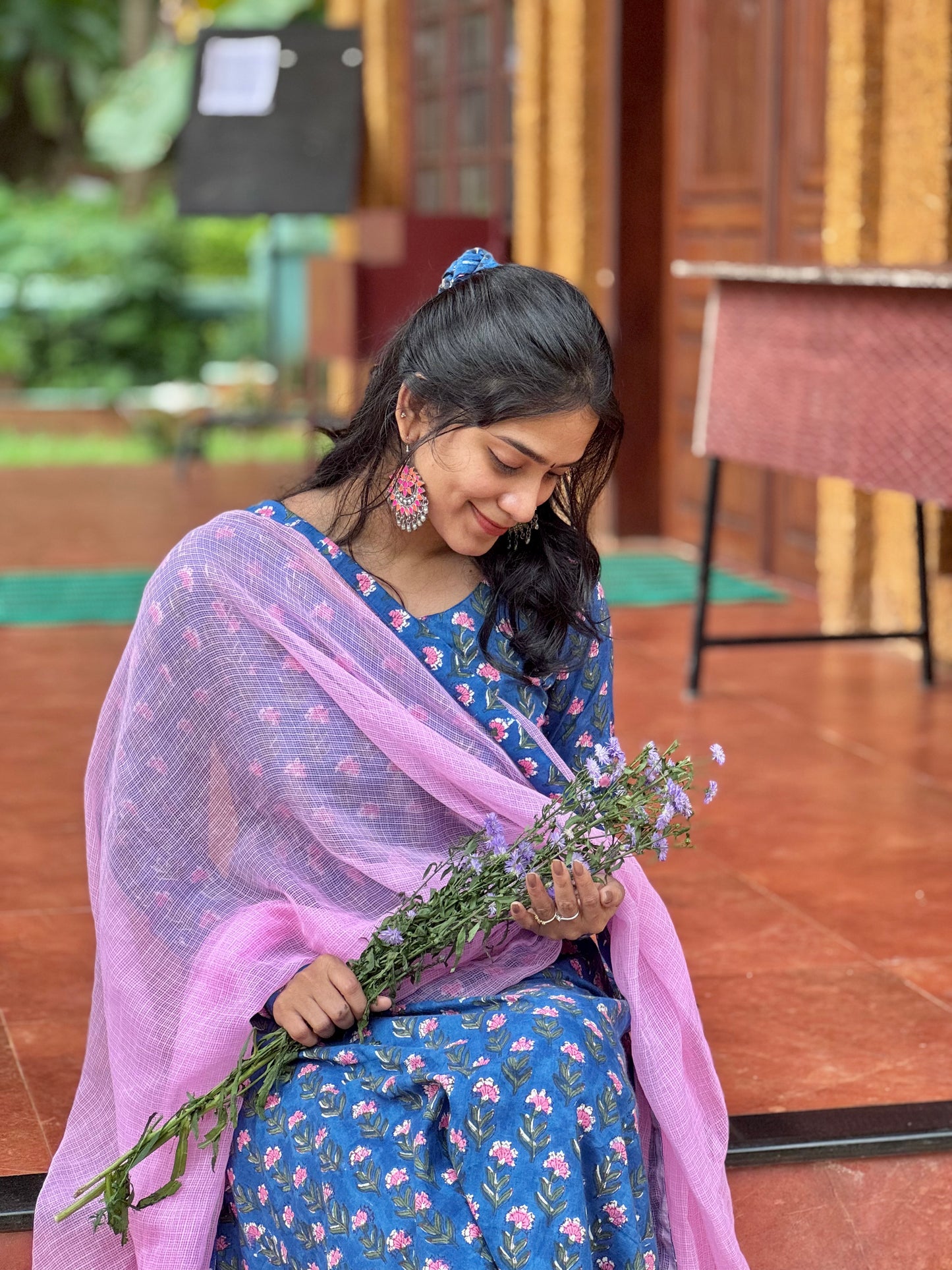 Iyla - Sanganeri Handblock Printed Kurta and Dupatta Set