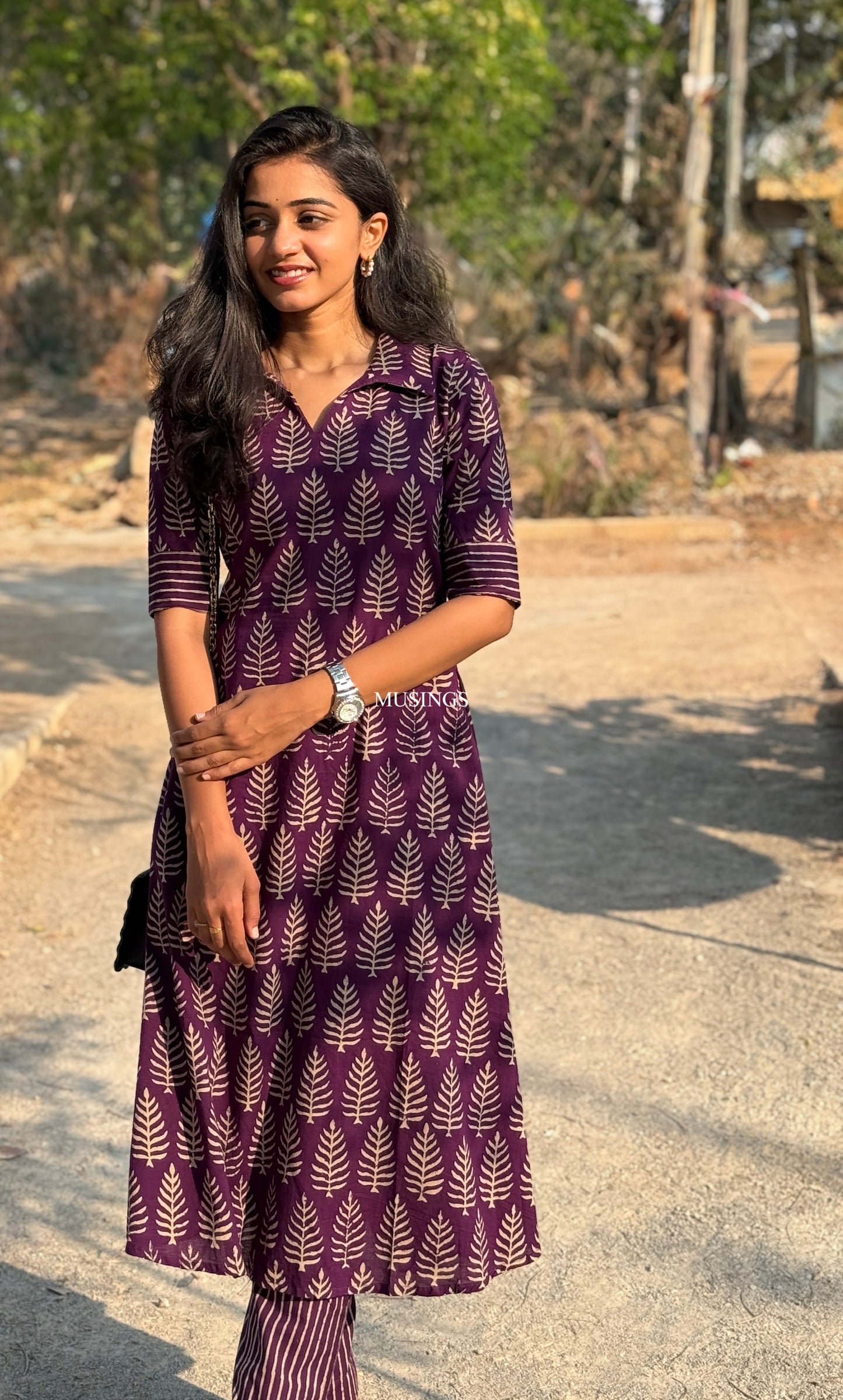 Aisha - Sanganeri Handblock Printed Kurta Set