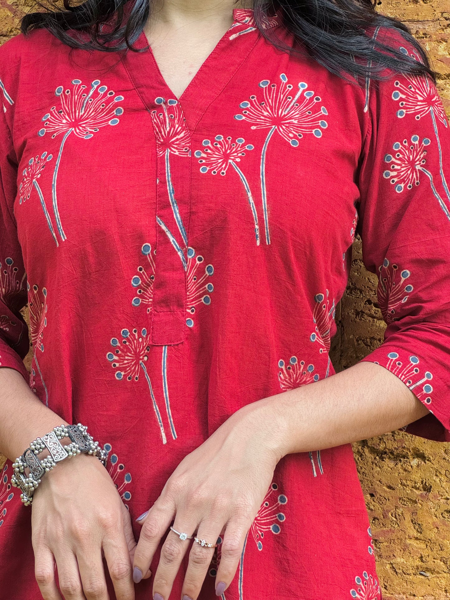 Nainika - Ajrakh Handblock Printed Kurta