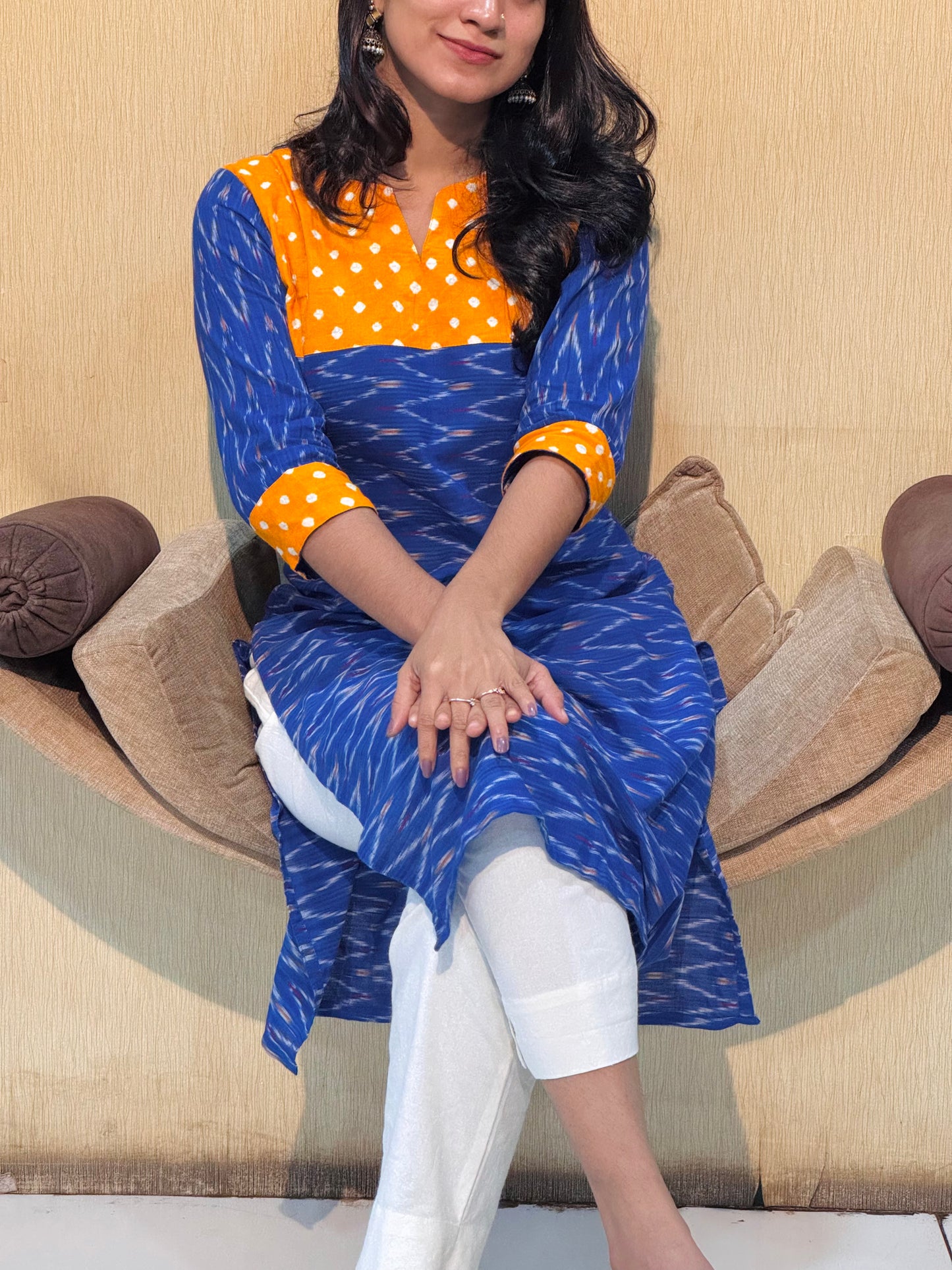 Radha - Ikkat x Bandhej Fusion Kurta