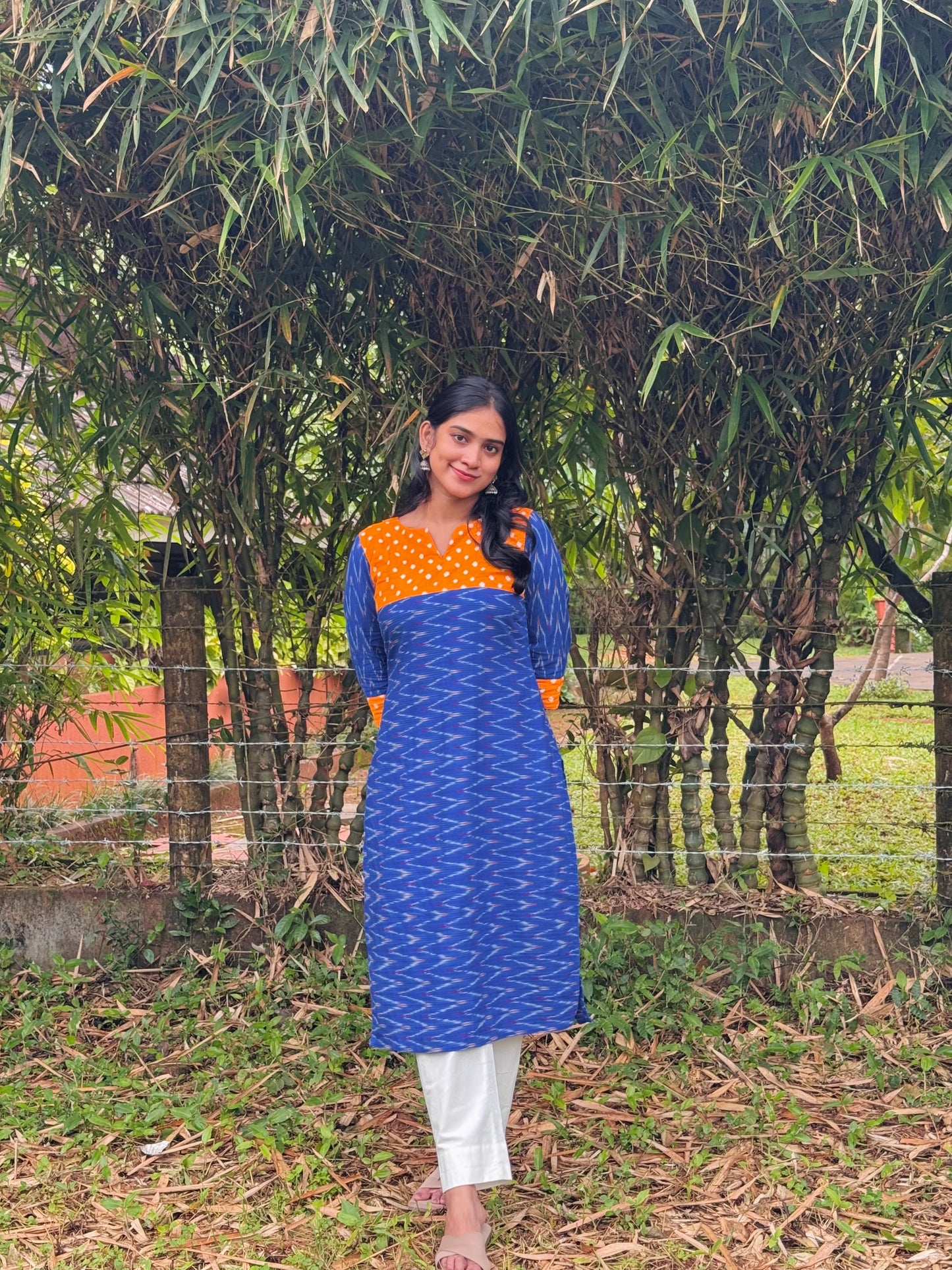 Radha - Ikkat x Bandhej Fusion Kurta