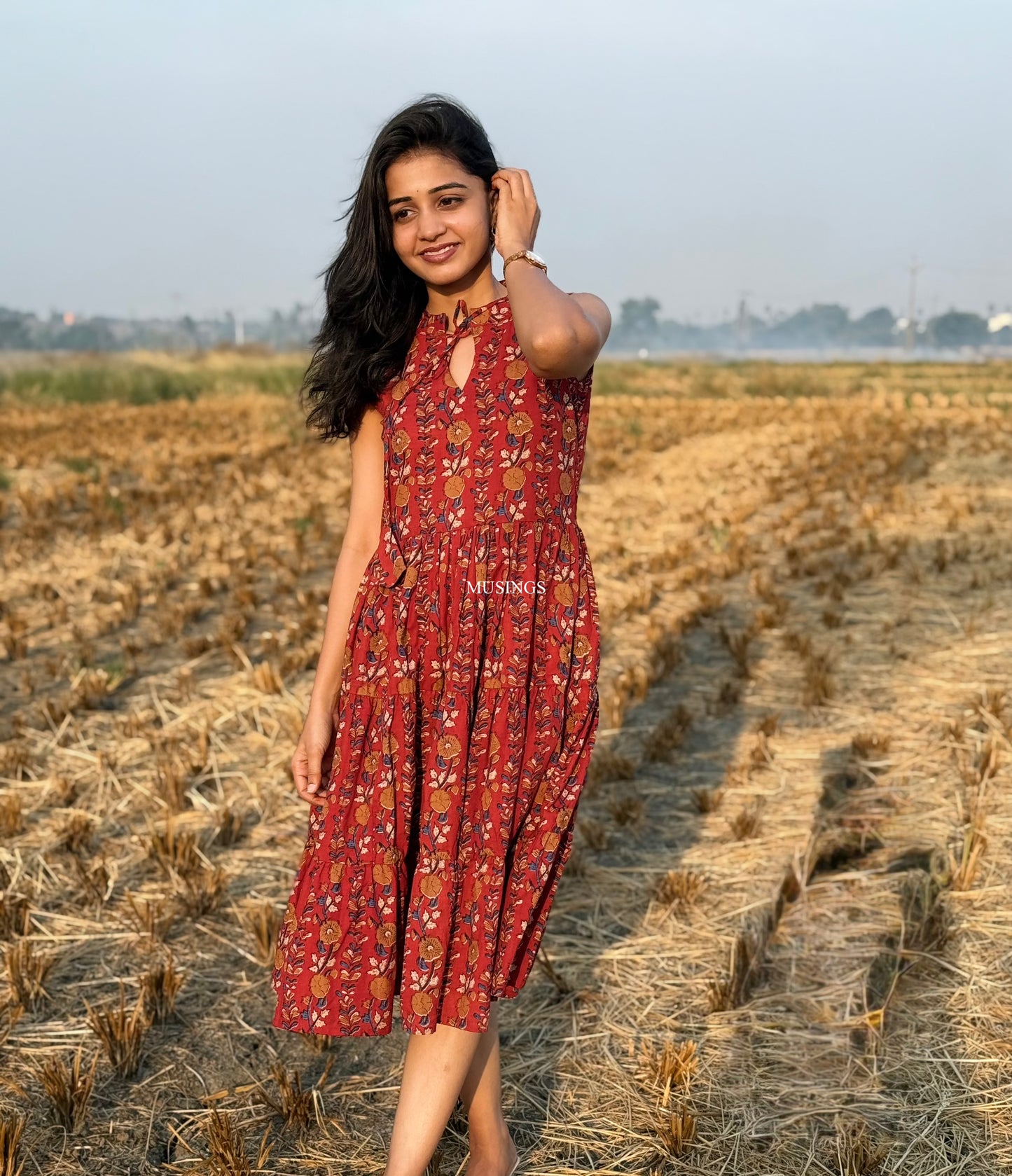 Isabel - 3 Tier Block Printed Dress