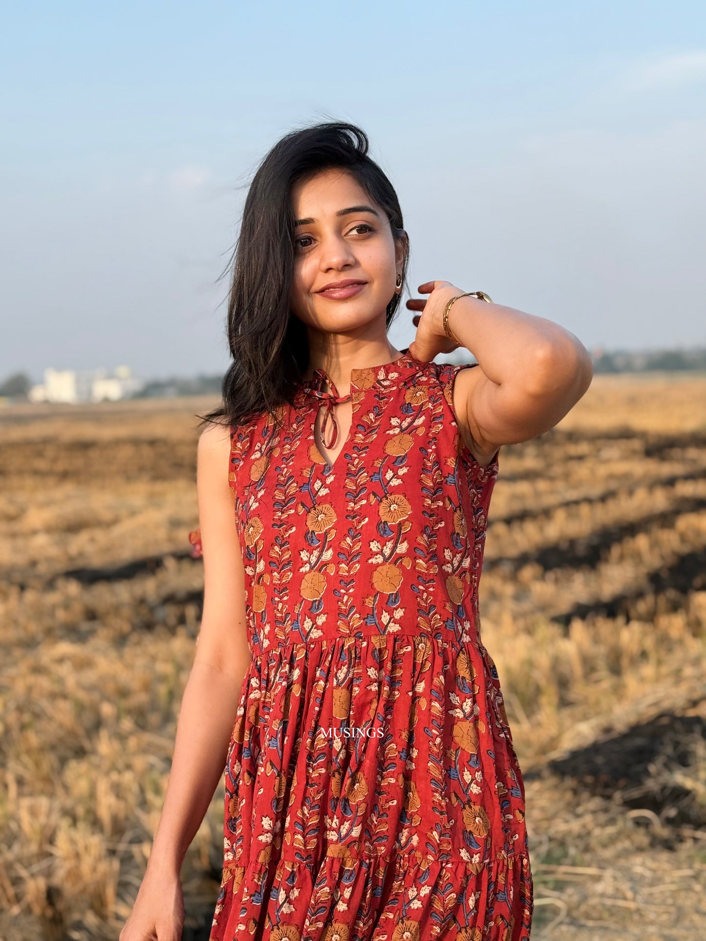 Isabel - 3 Tier Block Printed Dress