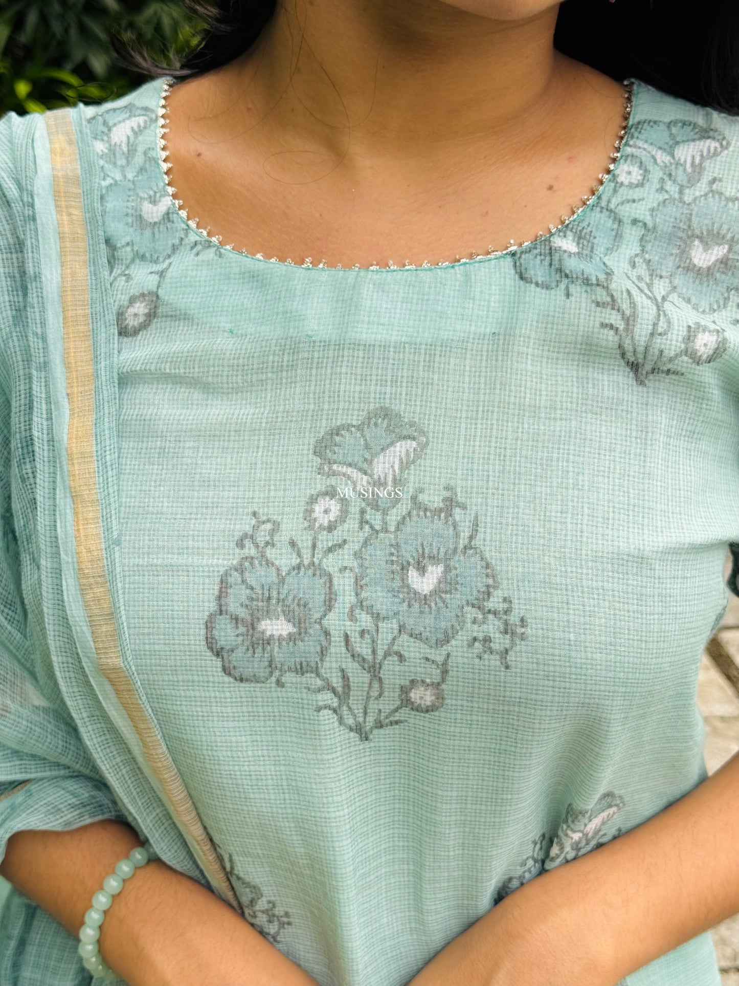 Lilah - Premium Handblock Printed Kota Suit Set