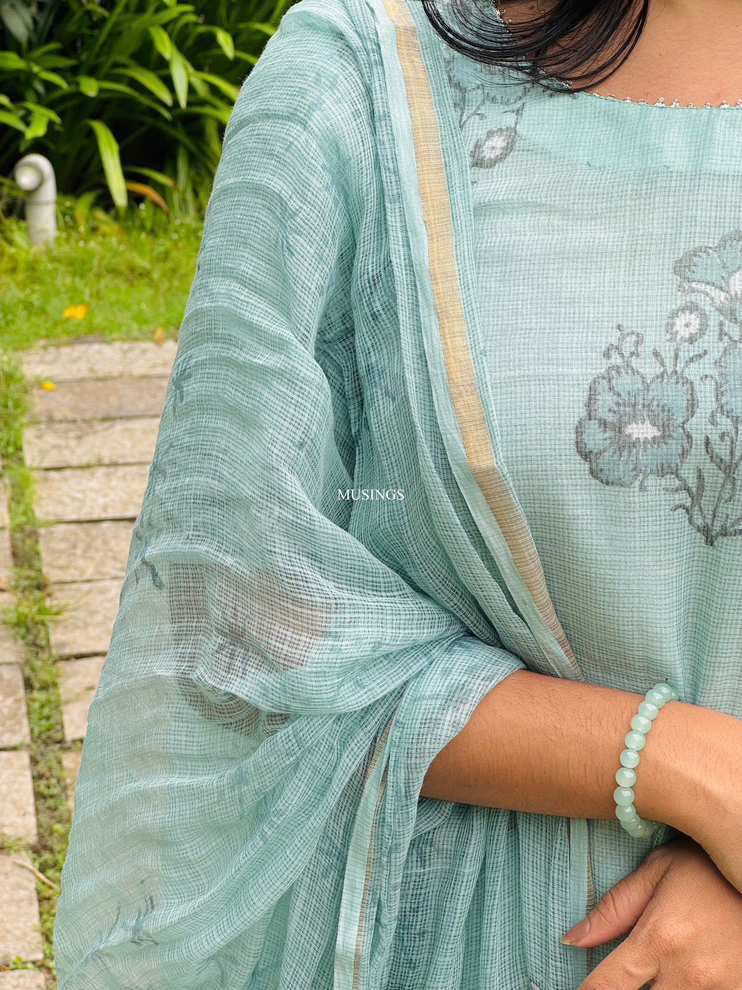 Lilah - Premium Handblock Printed Kota Suit Set