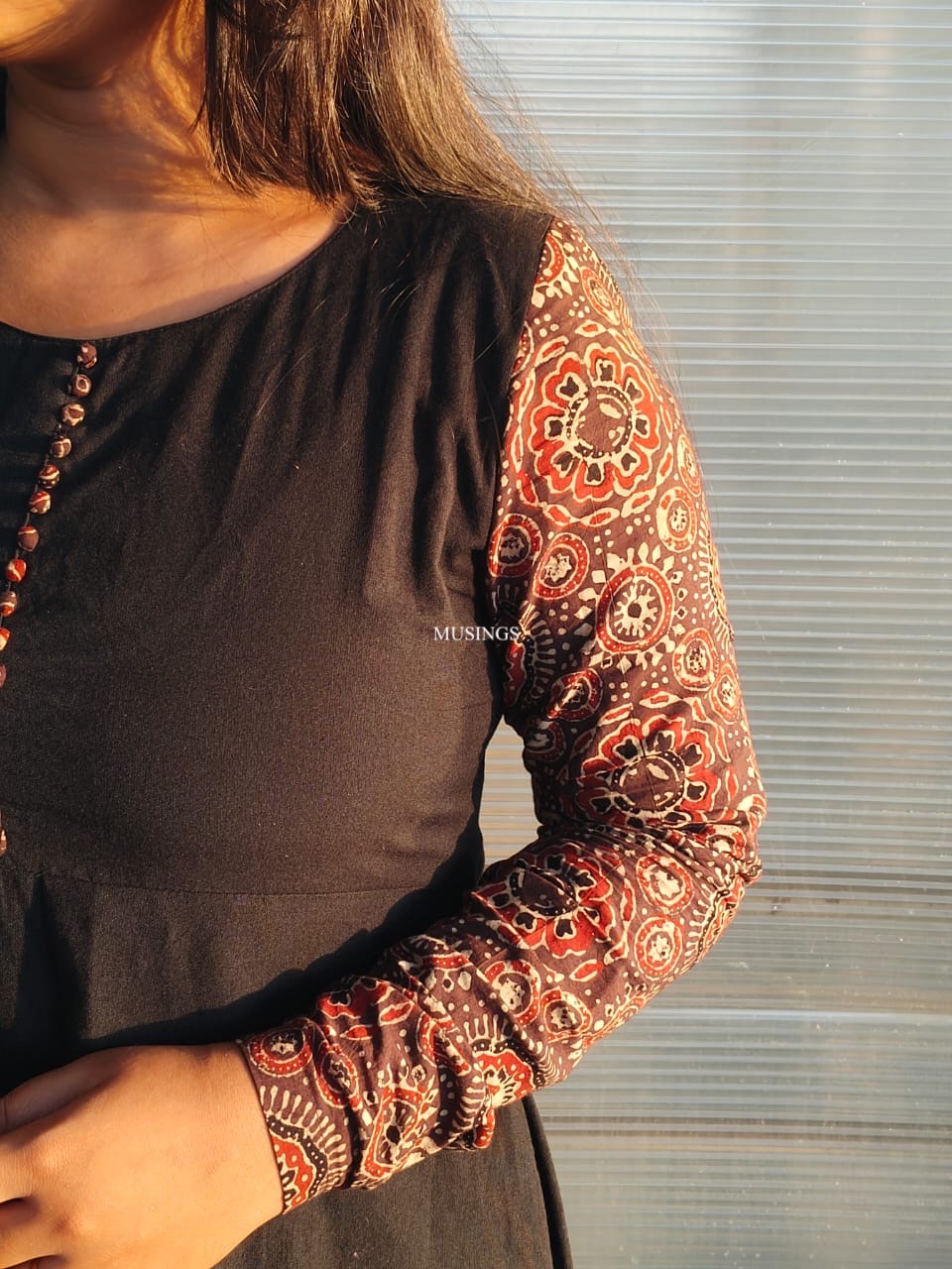 Mishika - Fusion Ajrakh Handloom Cotton Kurta