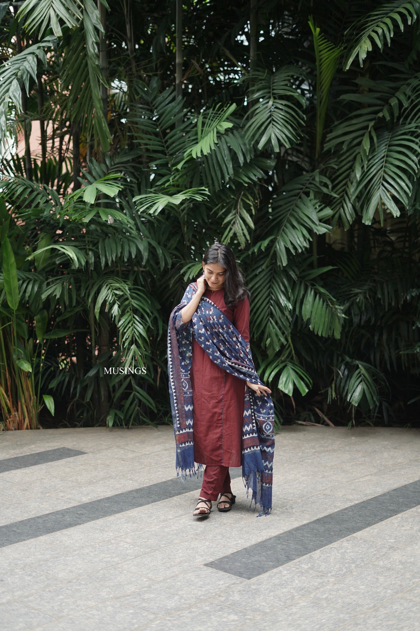 Bhumi - Handloom Cotton x Ajrakh Dupatta Kurta Set
