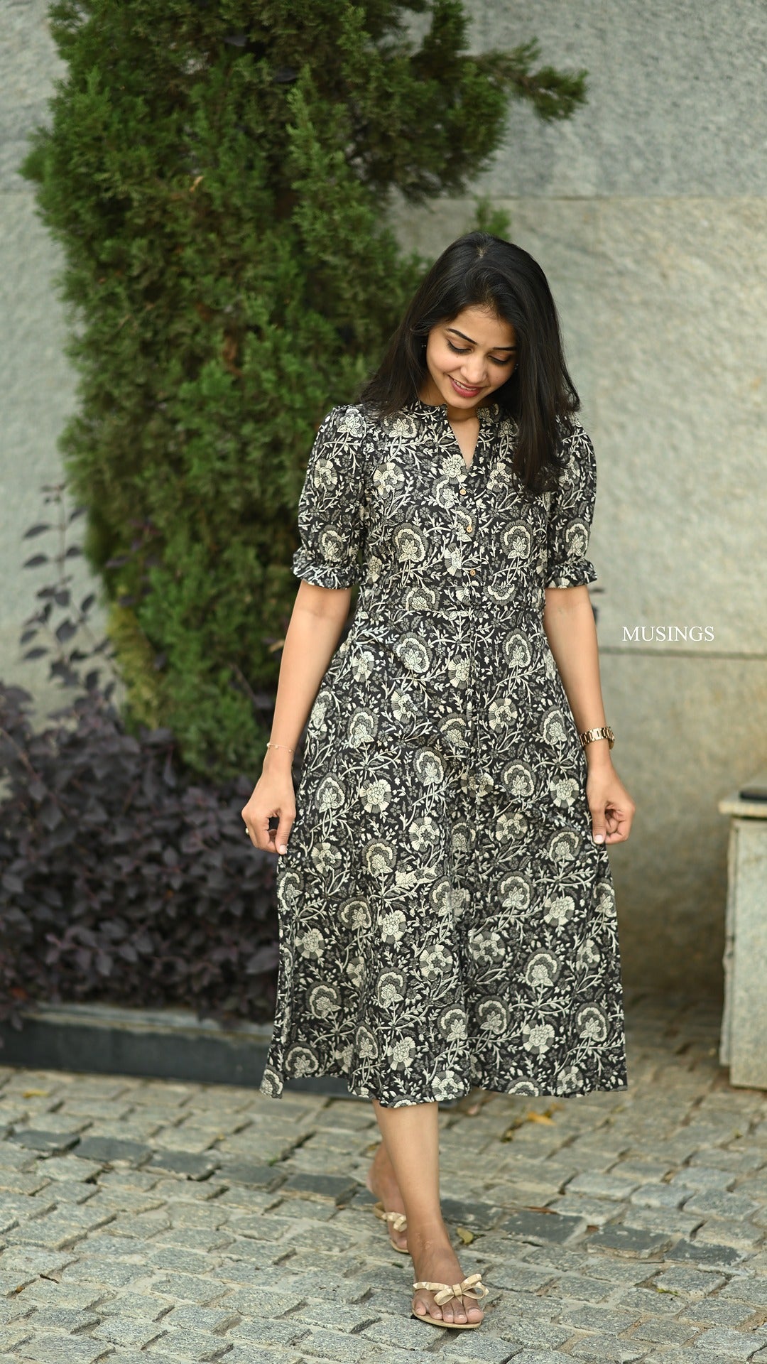 Alisha - Bagru Handblock Printed Dress