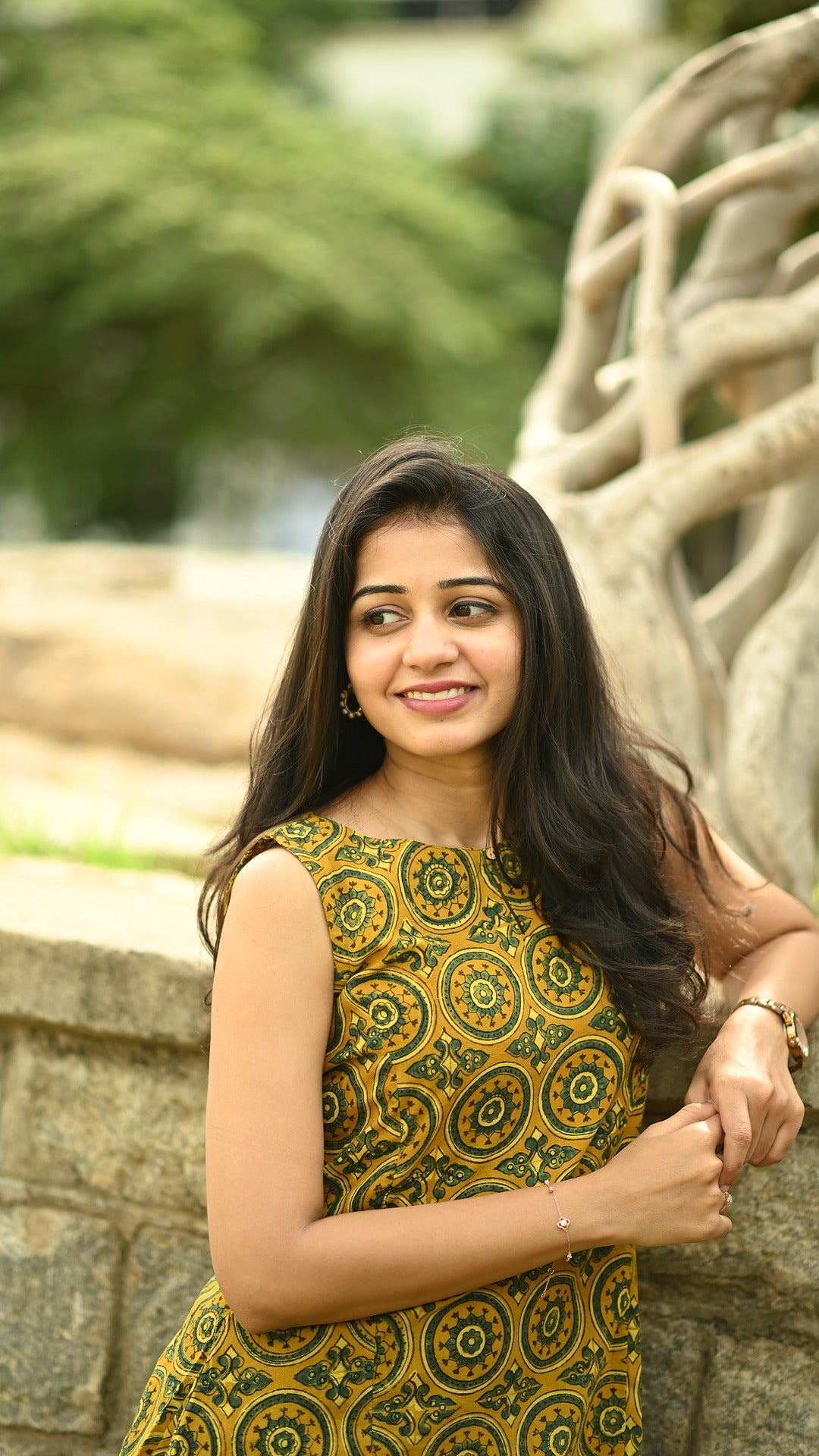 Yukti - Ajrakh Handblock Printed A-Line kurta