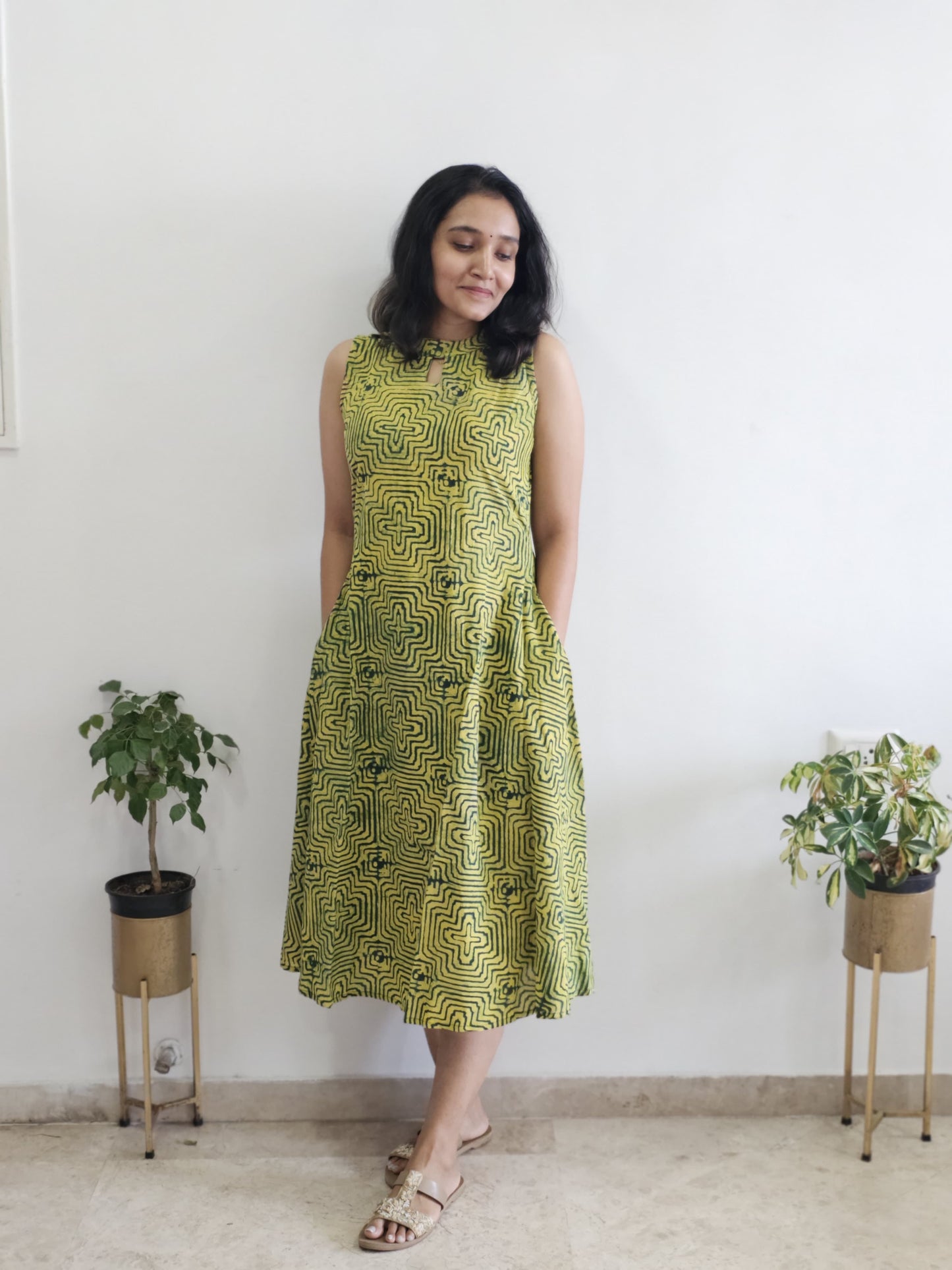 Inaya - Ajrakh Handblock Printed Dress