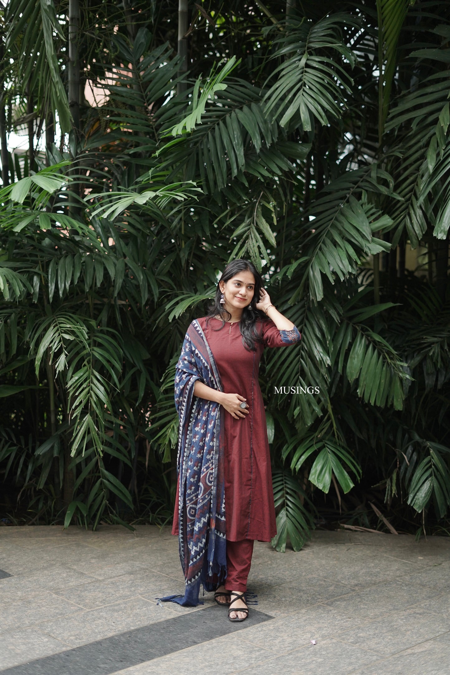 Bhumi - Handloom Cotton x Ajrakh Dupatta Kurta Set