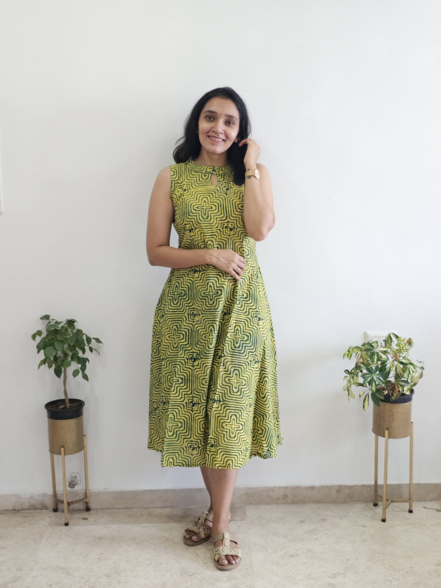Inaya - Ajrakh Handblock Printed Dress